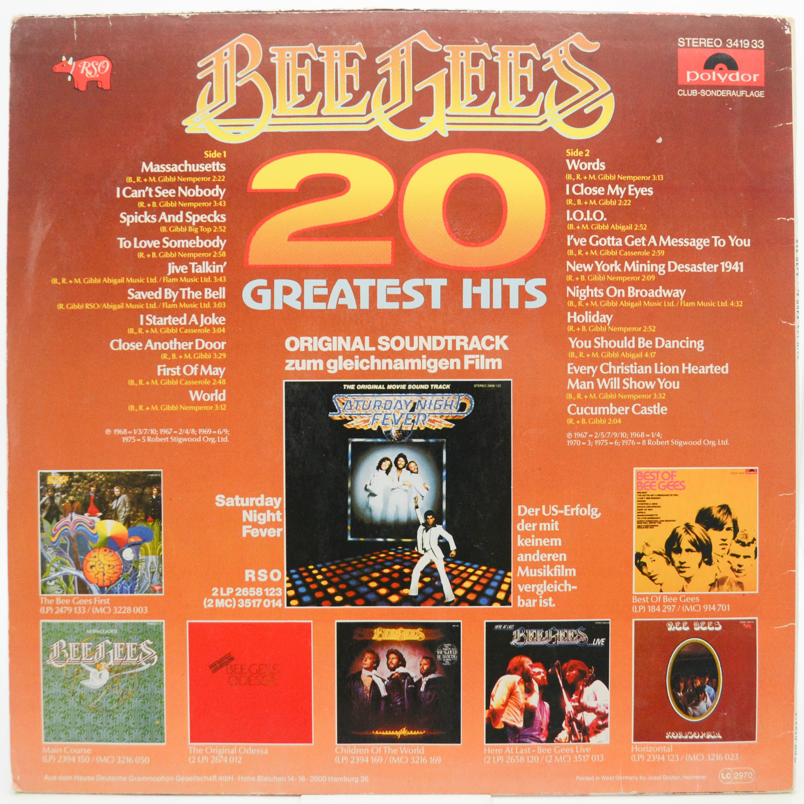Виниловая пластинка Bee Gees — 20 Greatest Hits, 1978