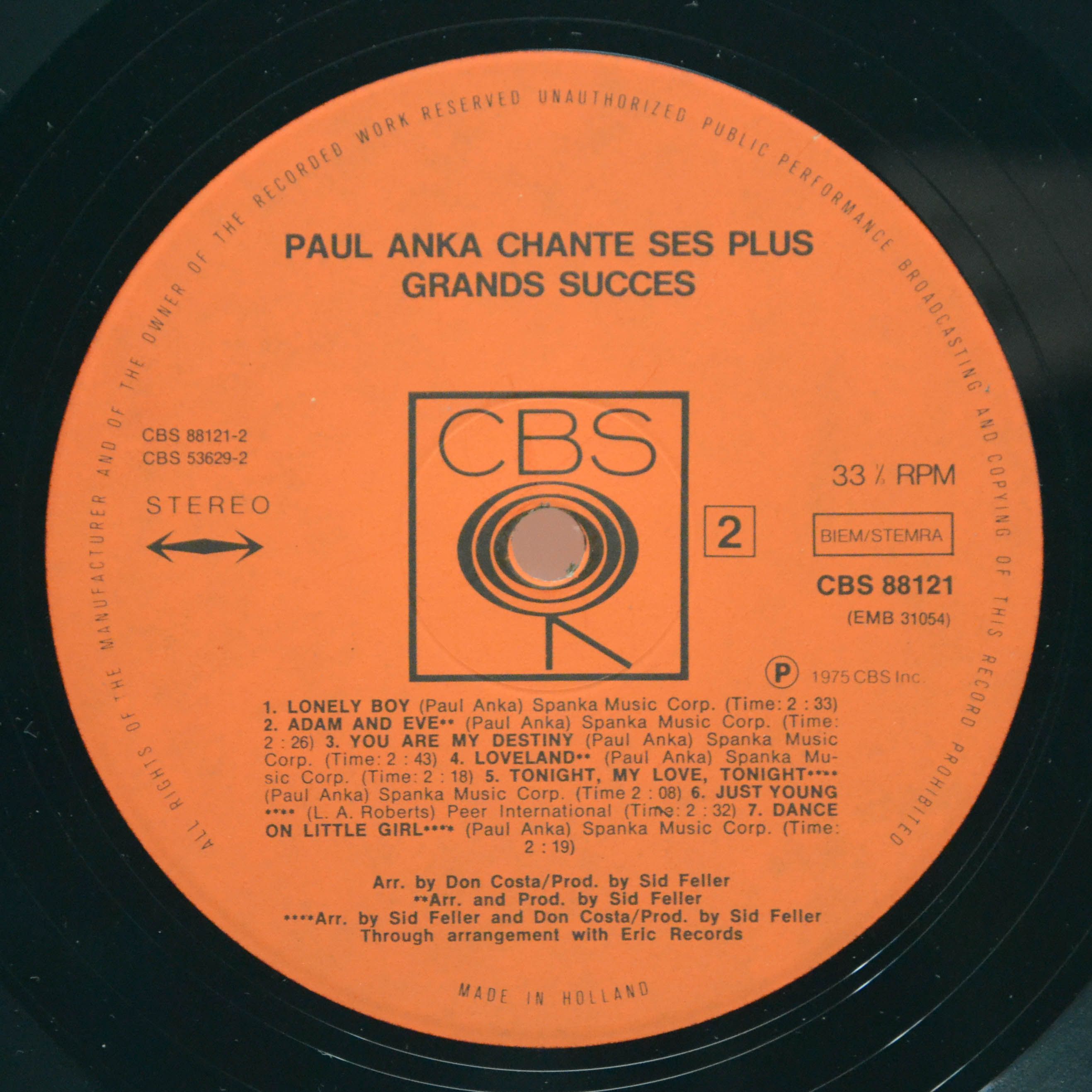 Paul Anka — Chante Ses Plus Grands Succès (2LP), 1975