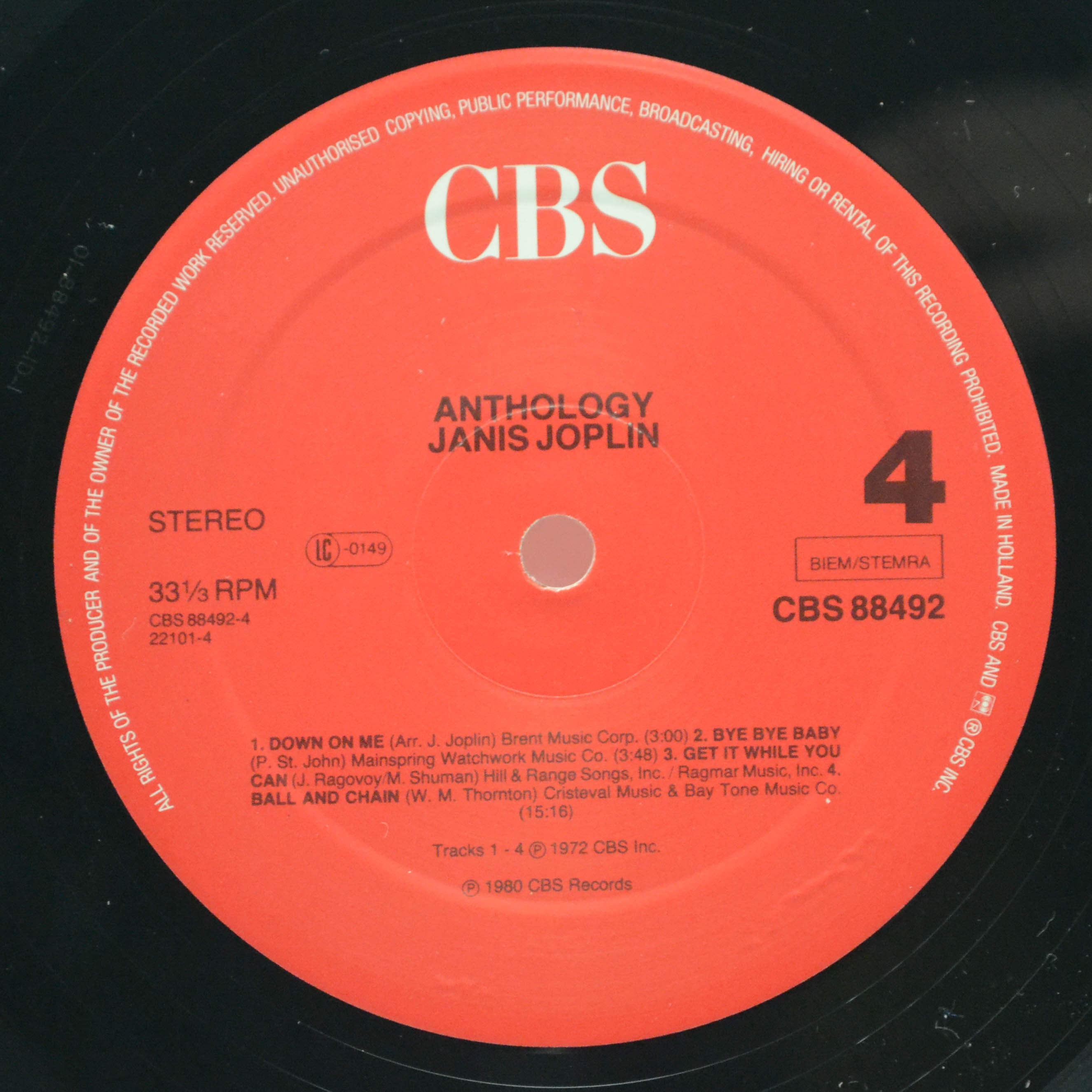 Janis Joplin — Anthology (2LP), 1980