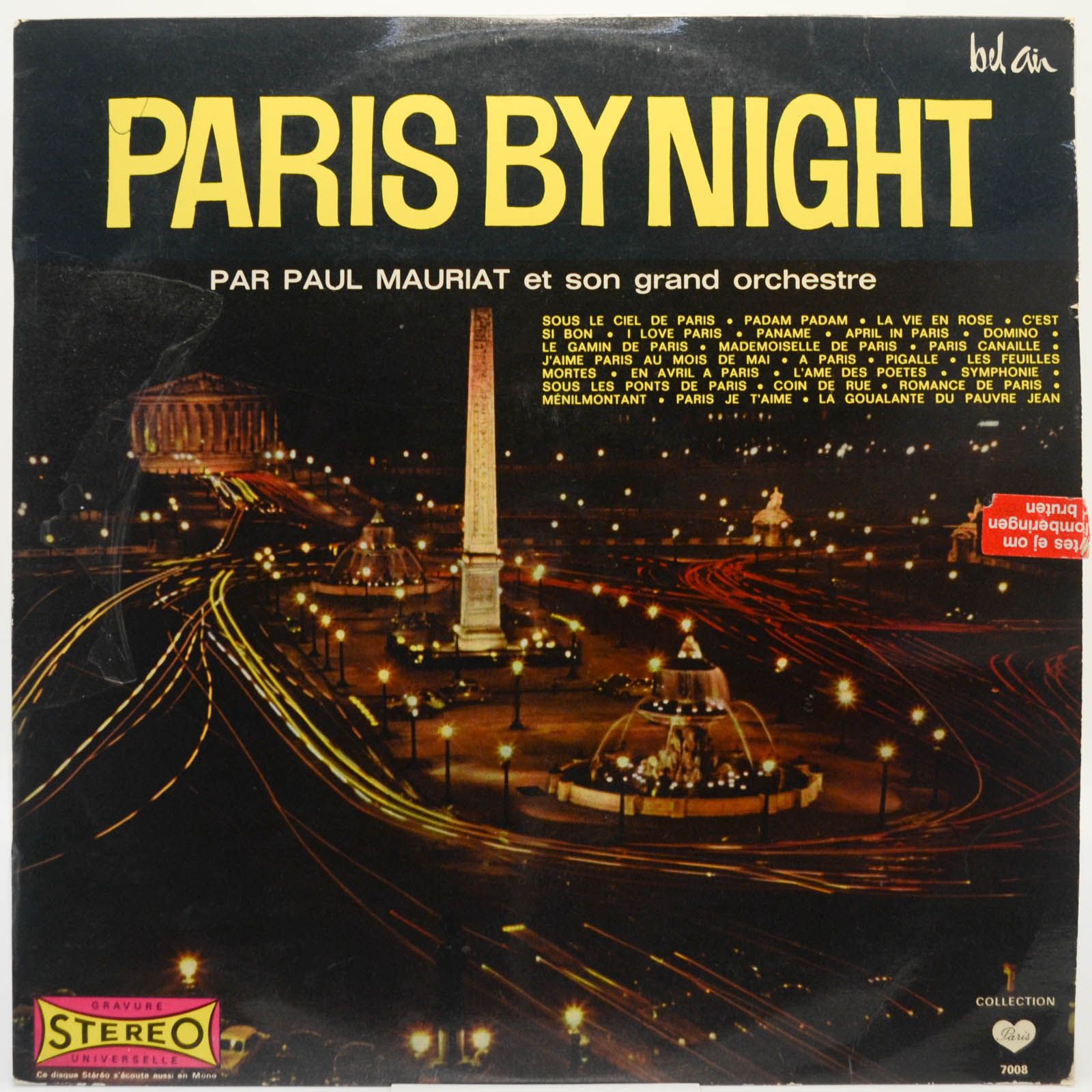 Paul Mauriat Et Son Grand Orchestre — Paris By Night (France), 1961