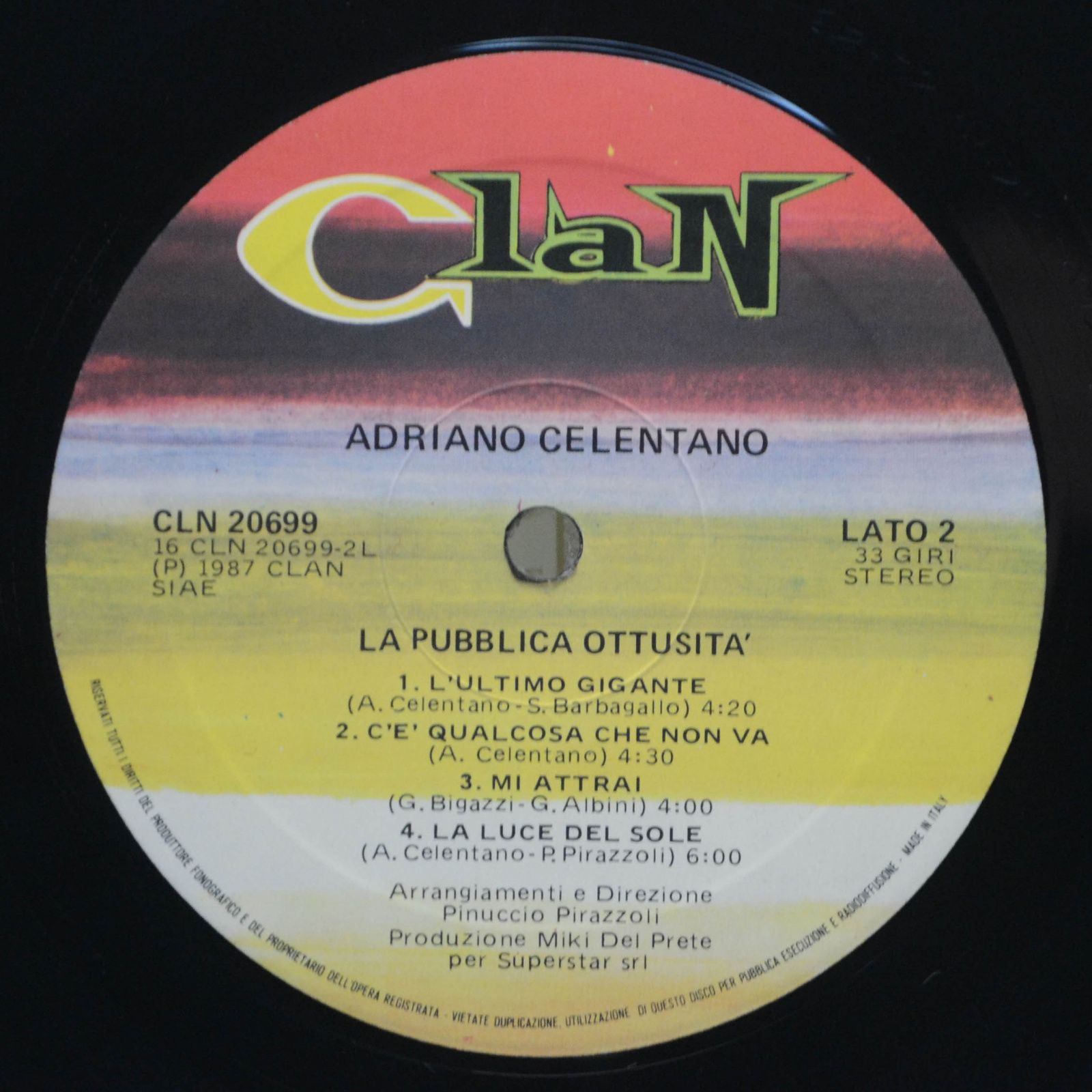 Adriano Celentano — La Pubblica Ottusità (Clan, Italy), 1987