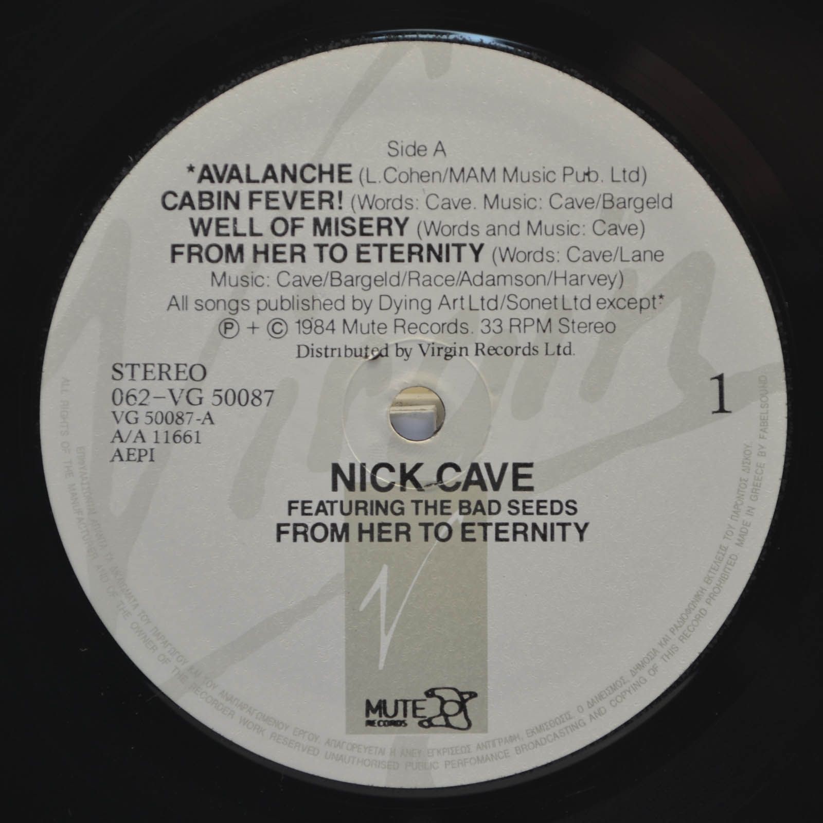 Nick Cave Featuring The Bad Seeds — From Her To Eternity, 1984