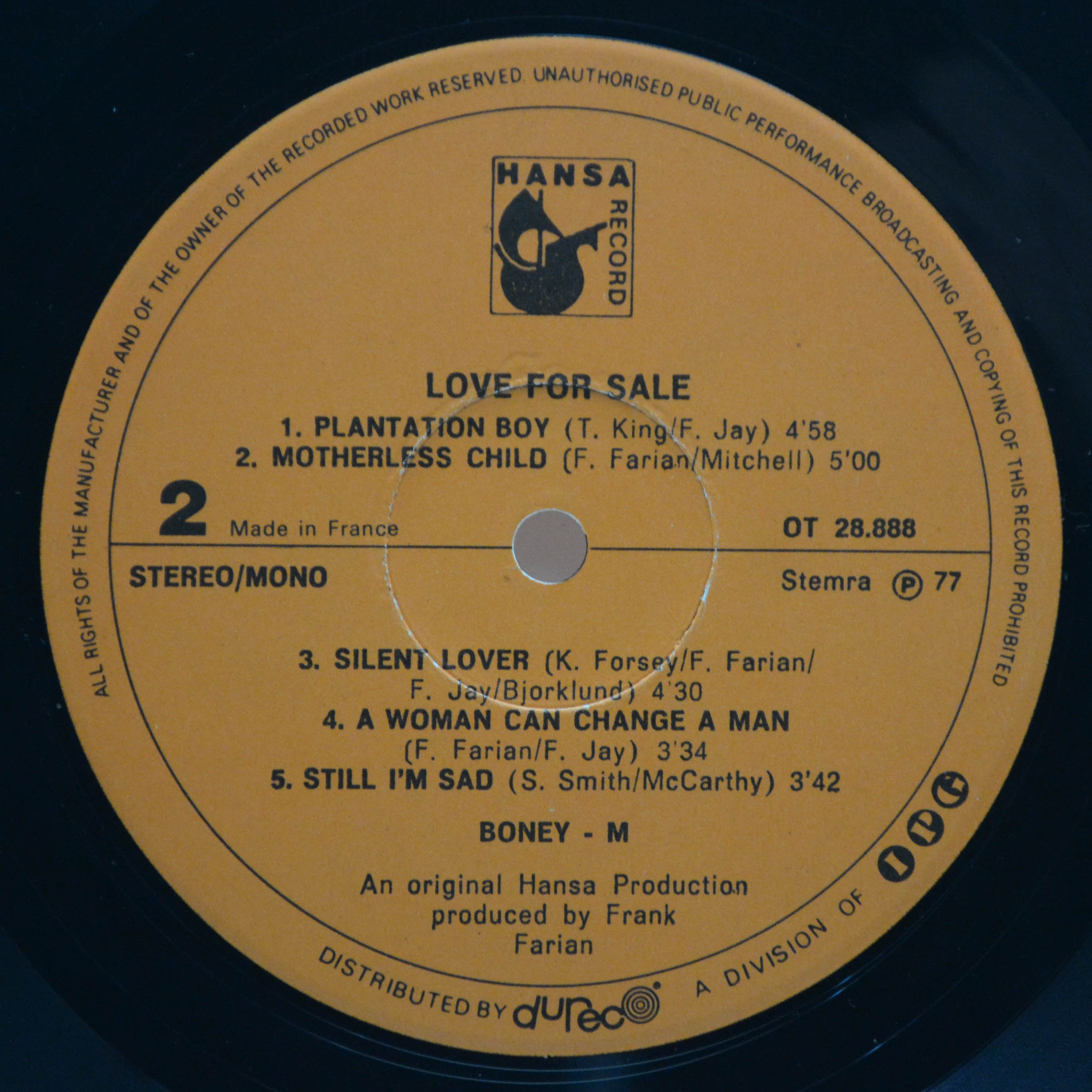 Boney M. — Love For Sale, 1977