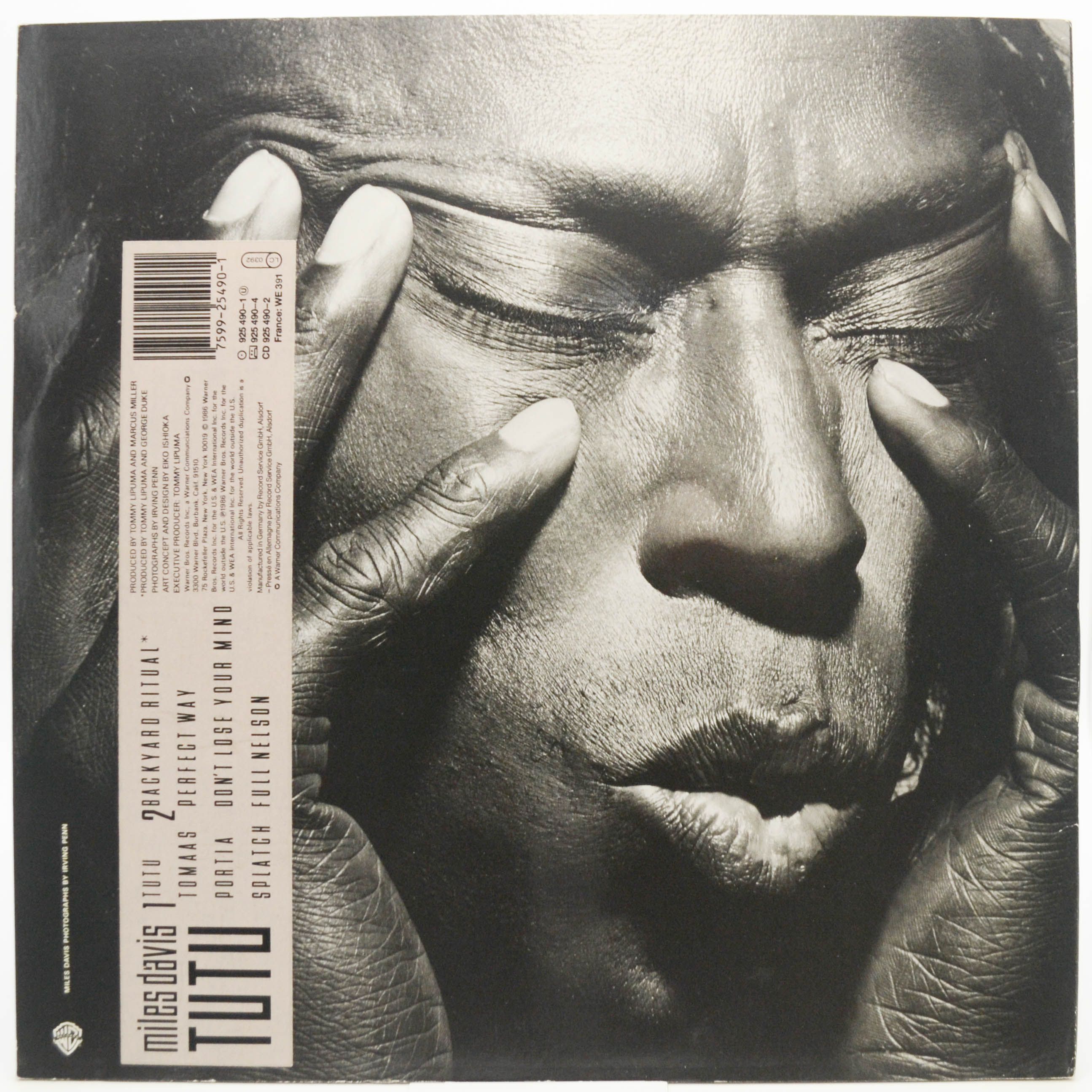 Виниловая пластинка Miles Davis — Tutu, 1986