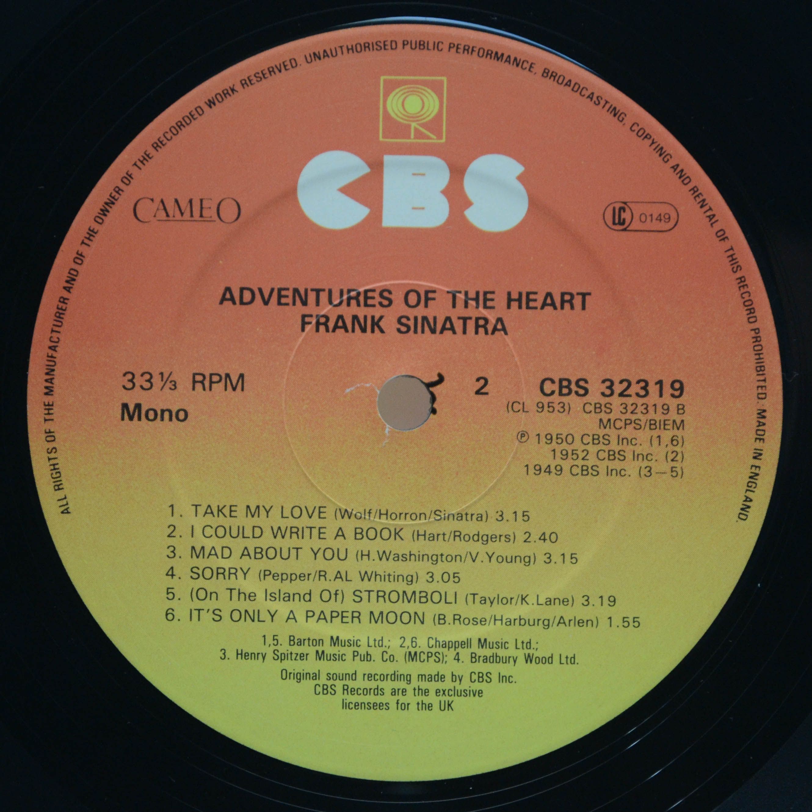 Frank Sinatra — Adventures Of The Heart (UK), 1984
