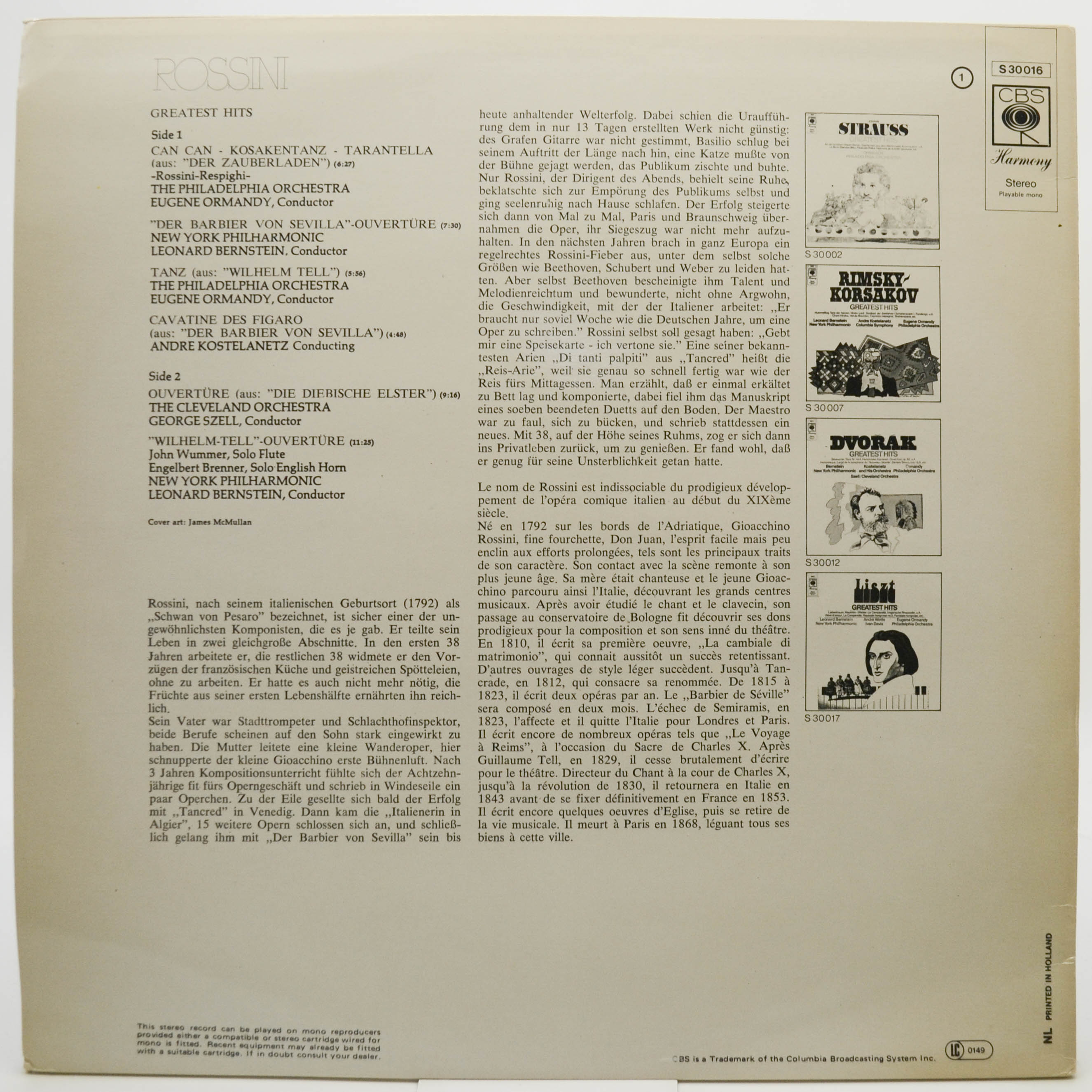 Rossini — Rossini's Greatest Hits, 1971
