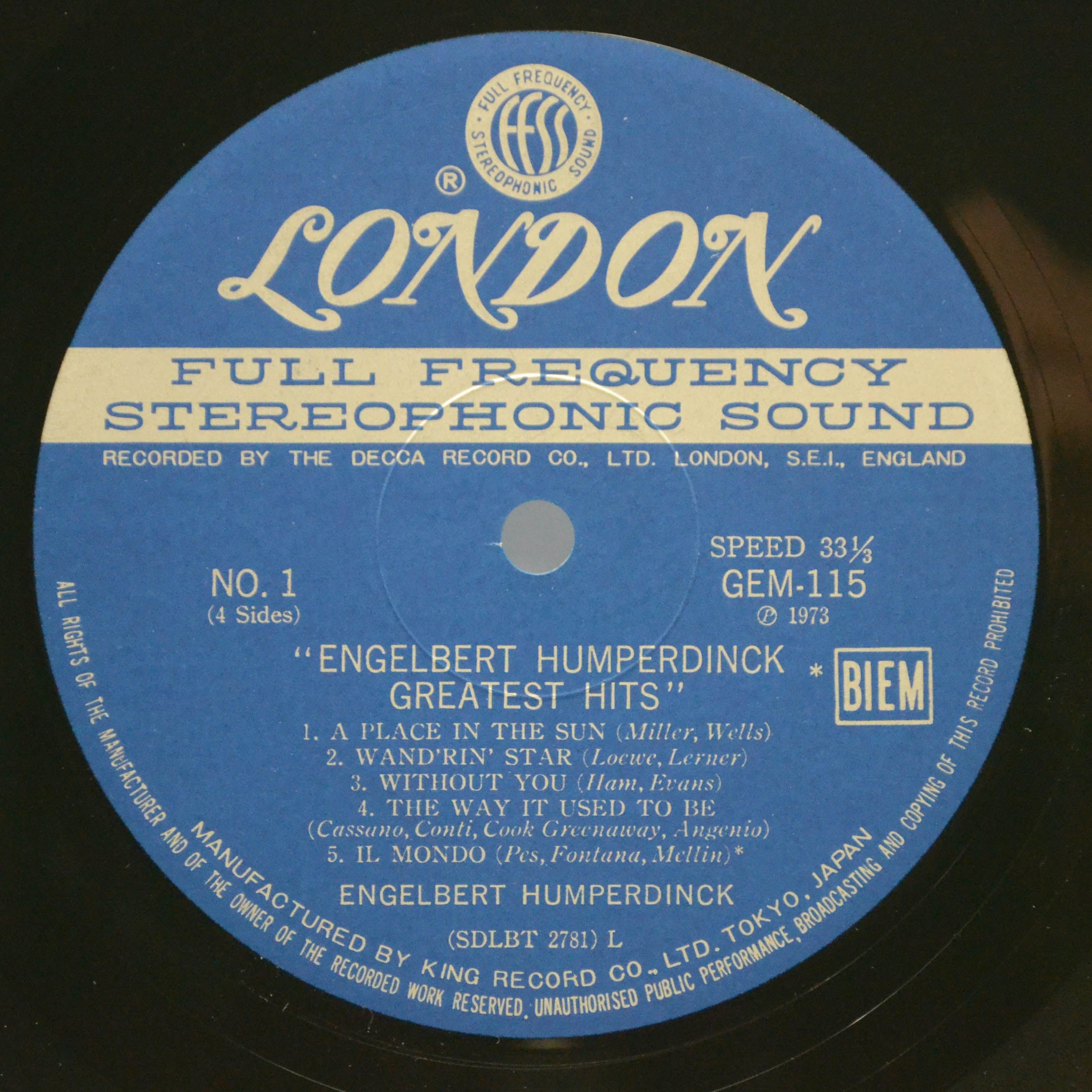 Engelbert Humperdinck — Greatest Hits (2LP), 1973