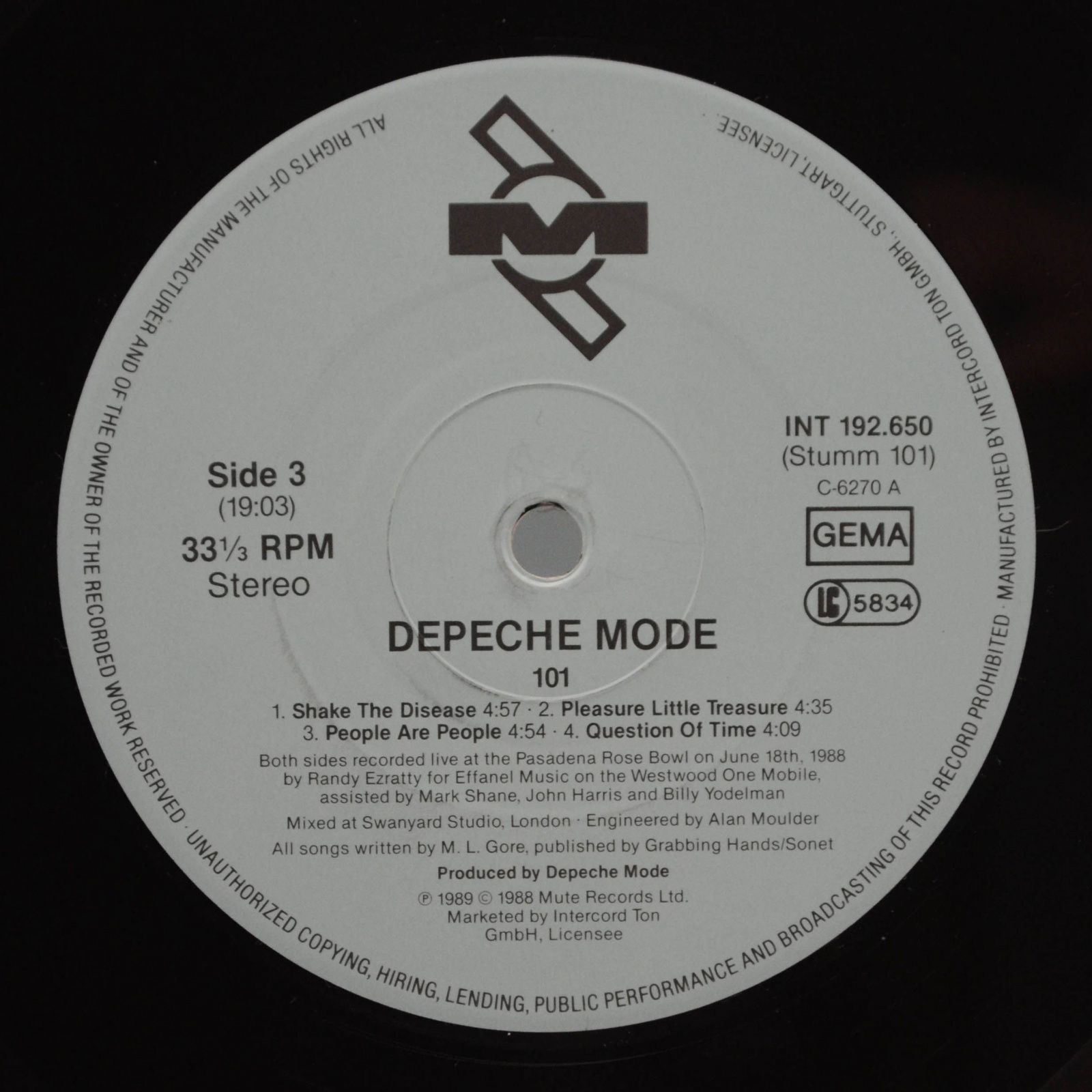Depeche Mode — 101 (2LP), 1989