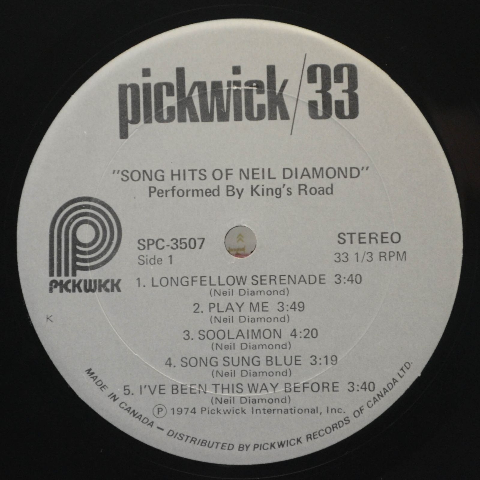 King's Road — Song Hits Of Neil Diamond, 1974