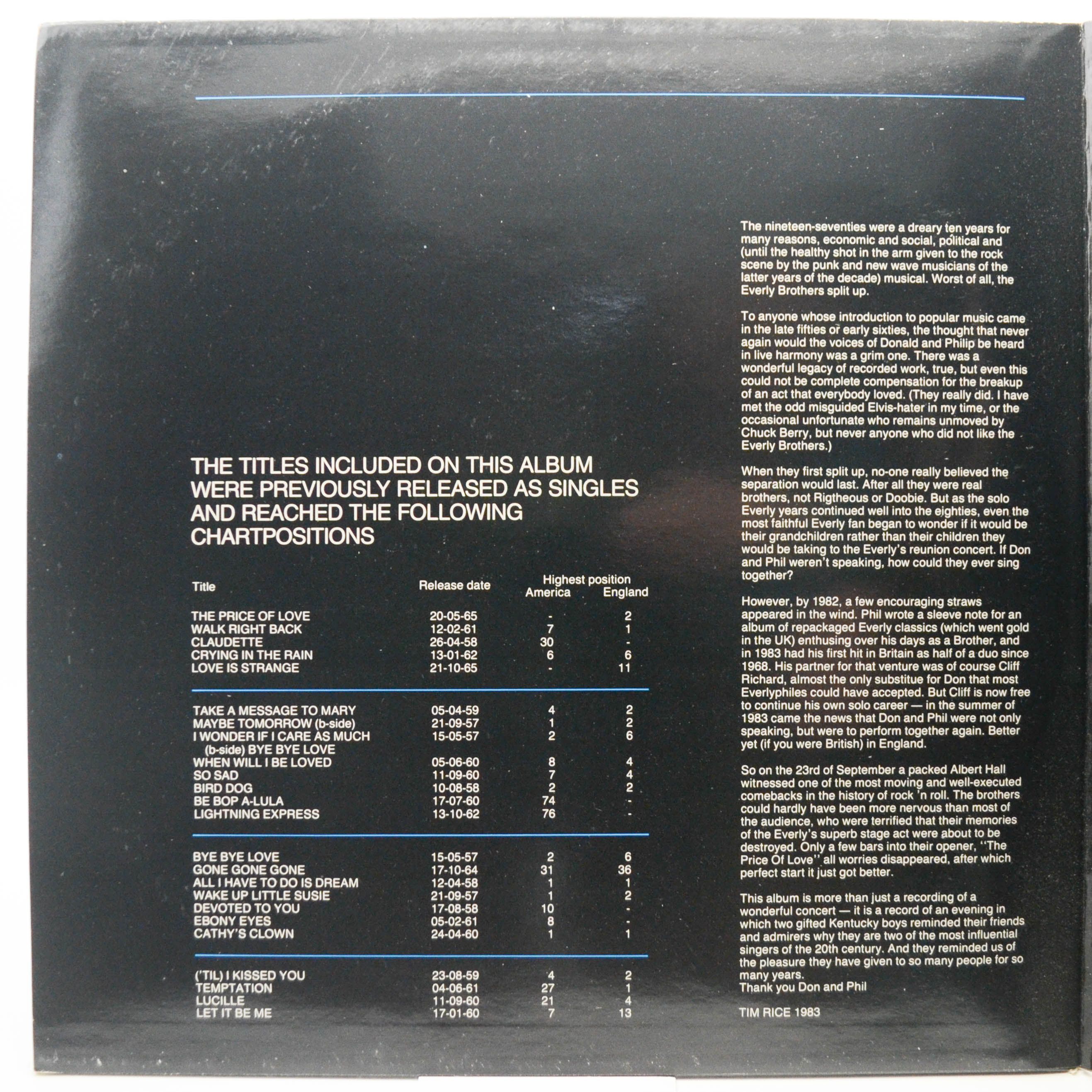 Виниловая пластинка Everly Brothers — The Reunion Concert (2LP), 1983