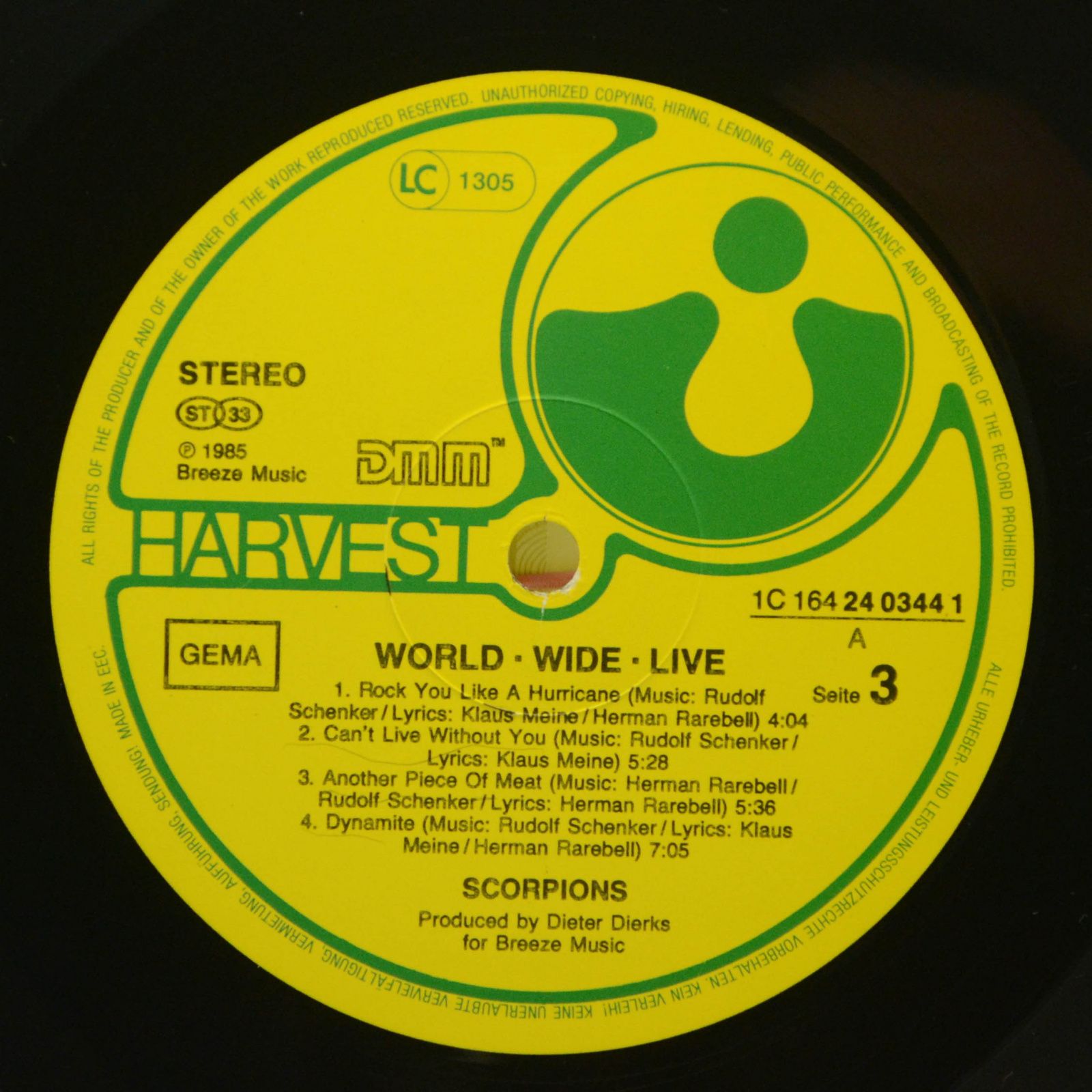 Scorpions — World Wide Live (2LP, poster), 1985