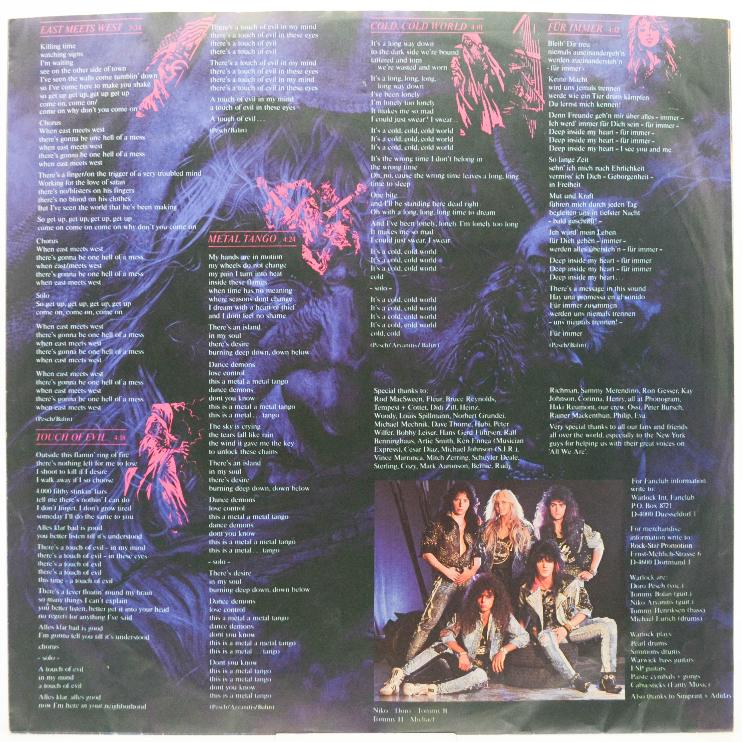 Warlock — Triumph And Agony, 1987