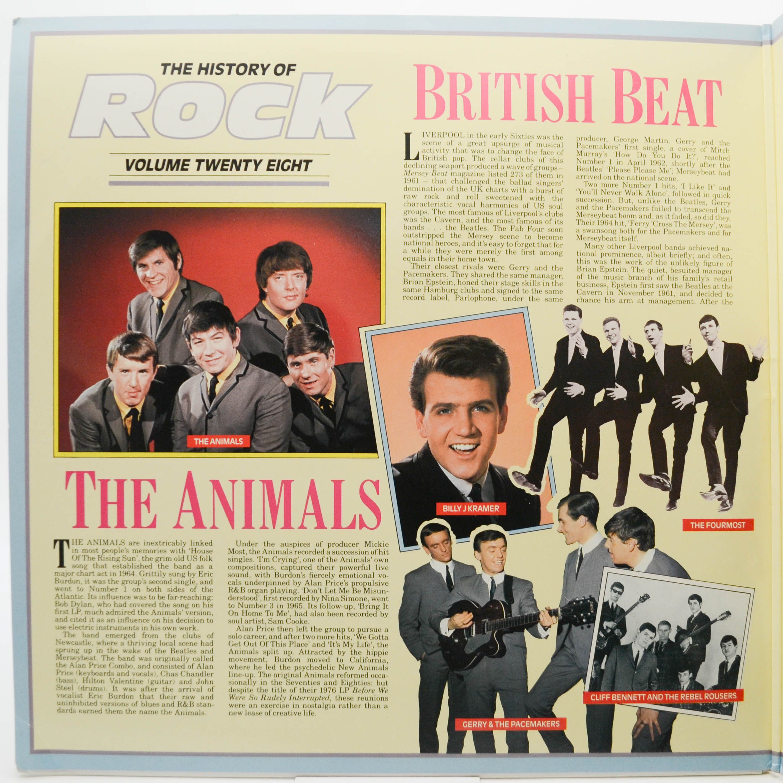 Animals / Various — The History Of Rock (Volume Twenty Eight) (2LP, UK), 1985