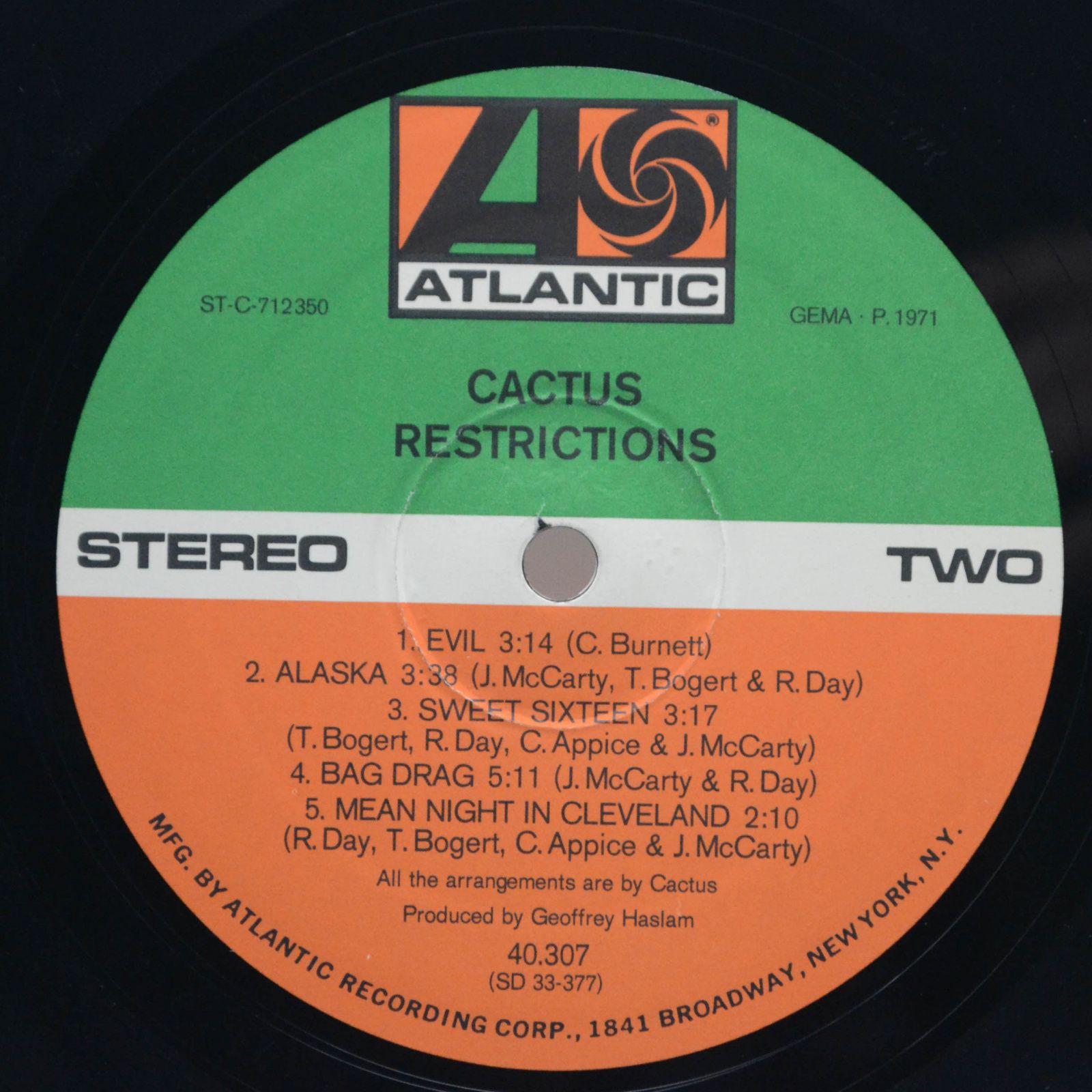 Cactus — Restrictions, 1971