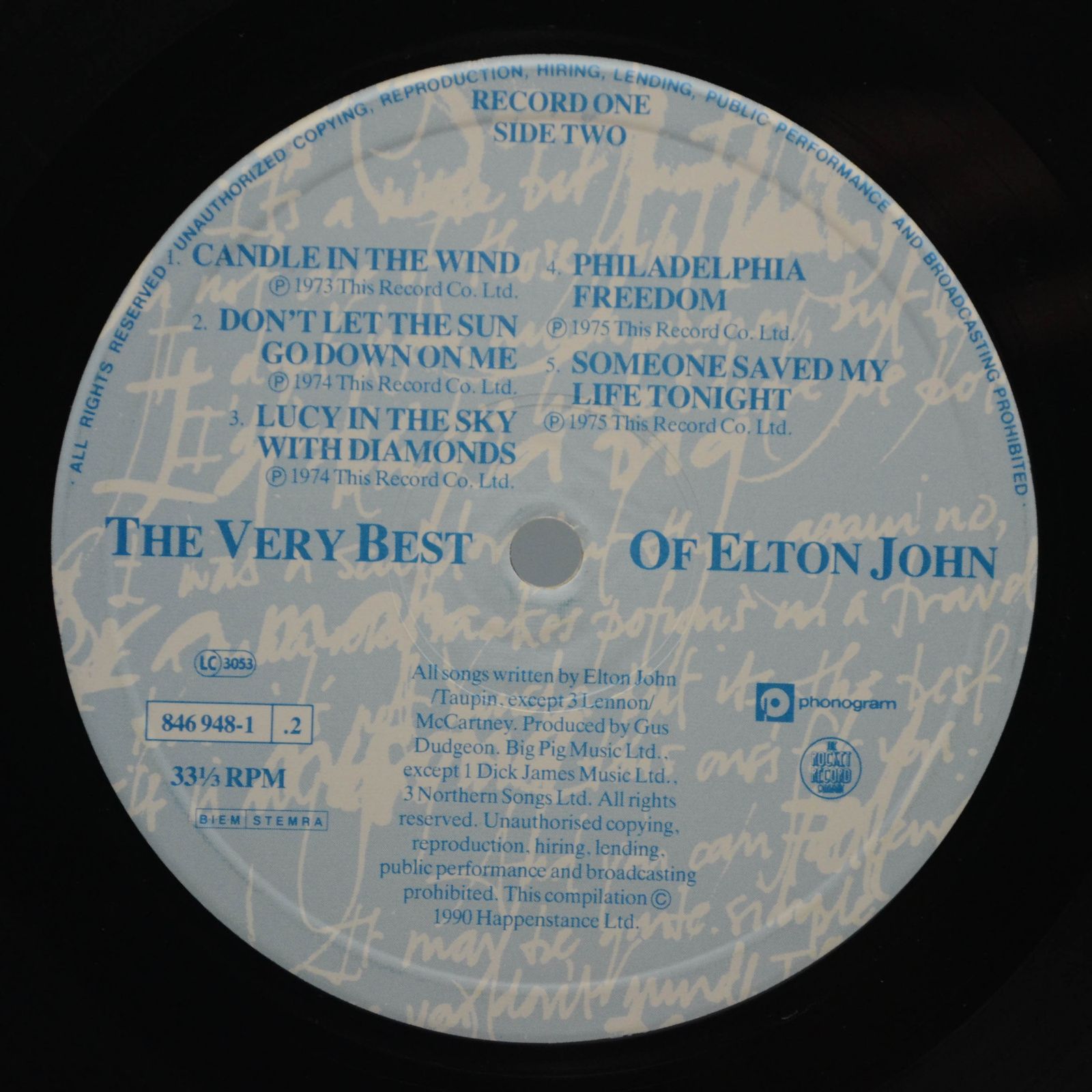 Elton John — The Very Best Of Elton John (2LP), 1990