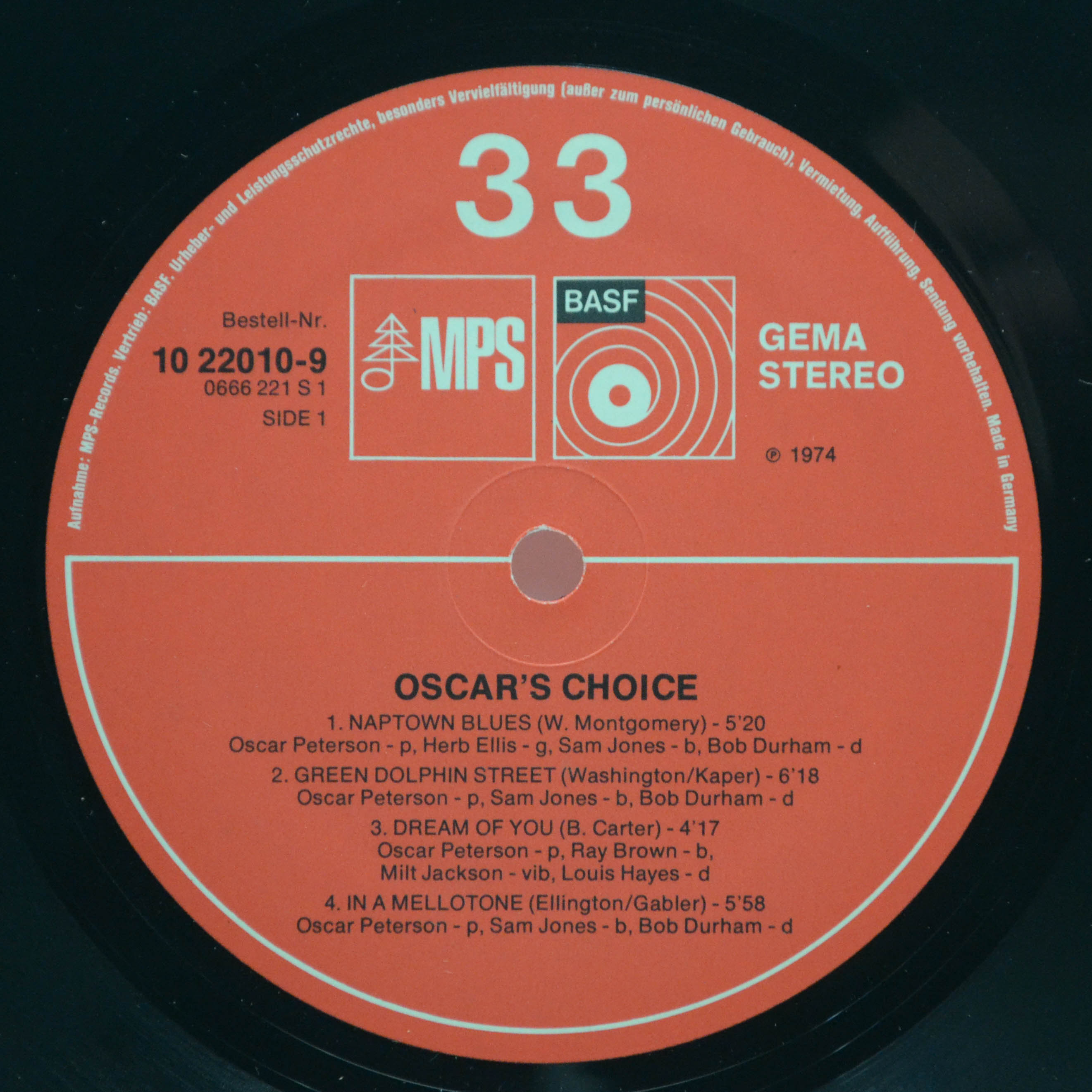Oscar Peterson — Oscar's Choice, 1974