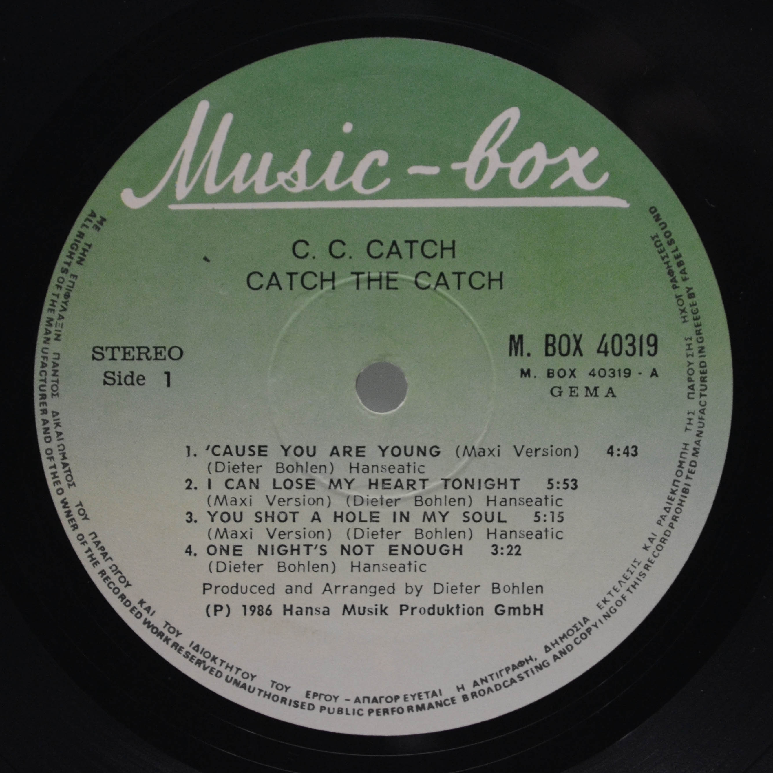 C.C. Catch — Catch The Catch, 1986