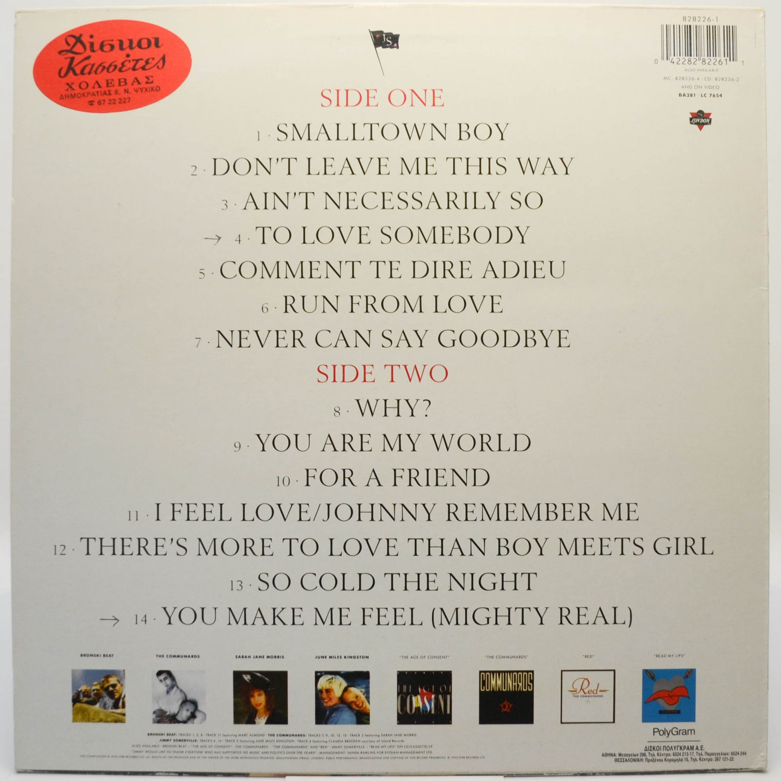 Jimmy Somerville Featuring Bronski Beat And The Communards — The Singles Collection 1984/1990, 1990