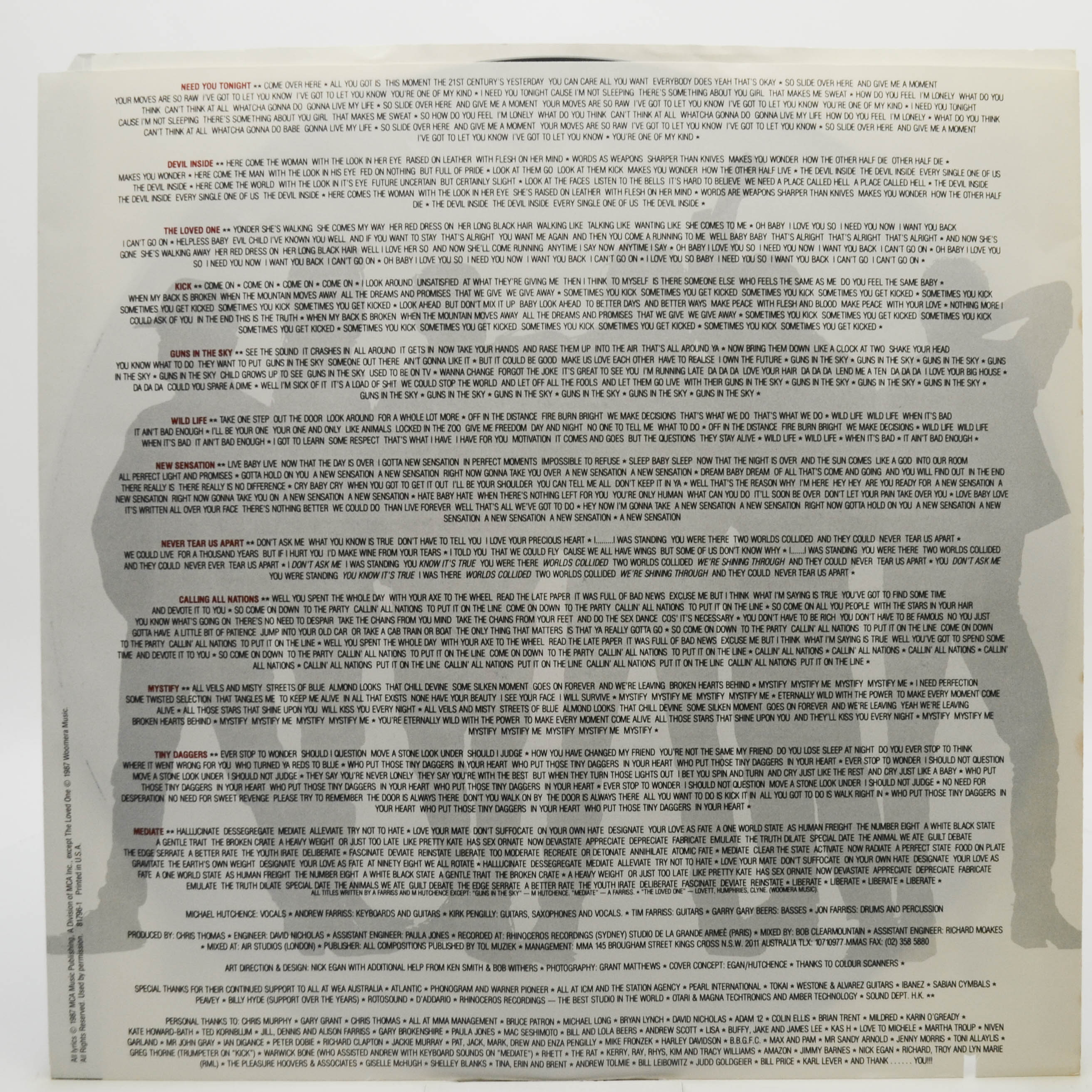 INXS — Kick (USA), 1987