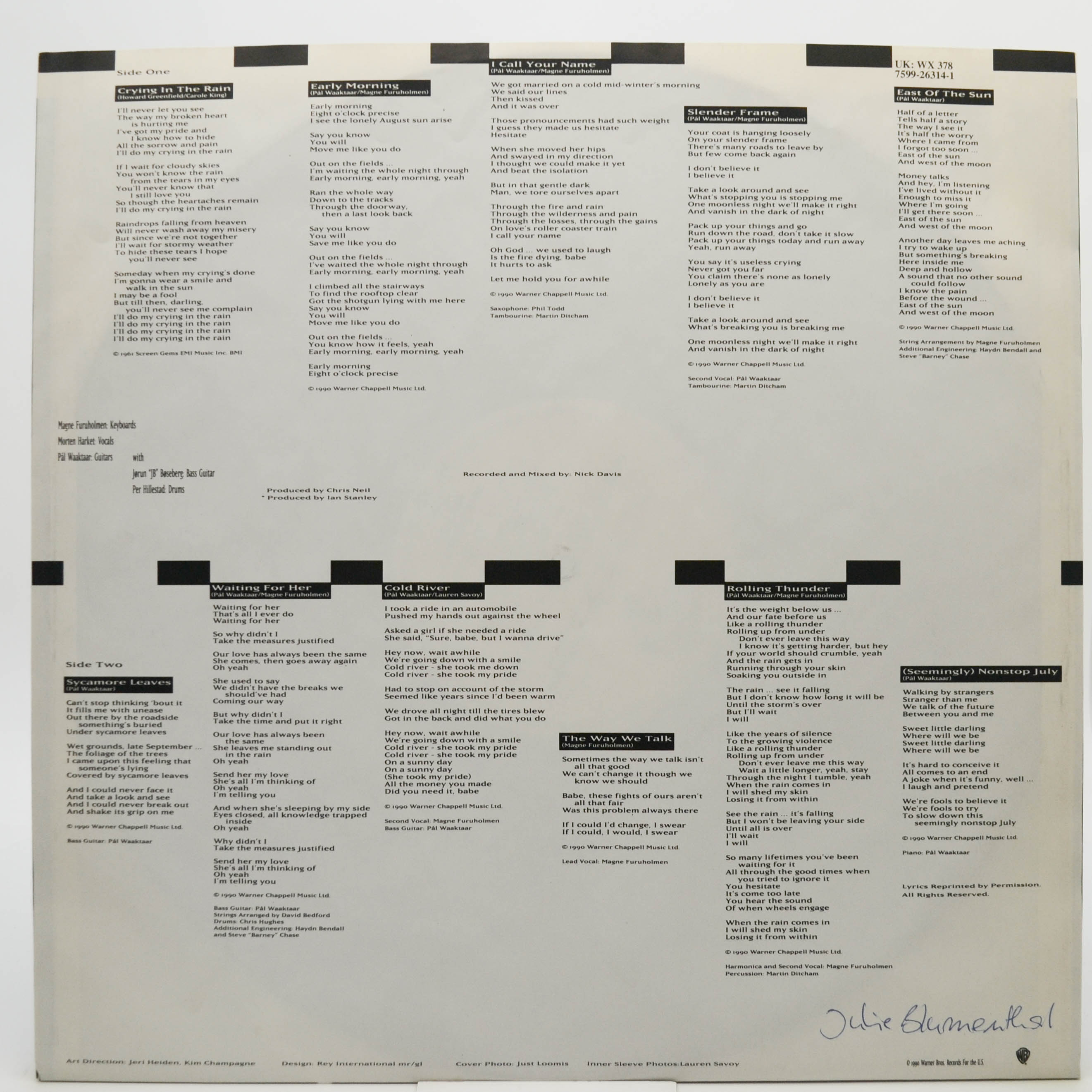 a-ha — East Of The Sun, West Of The Moon, 1990