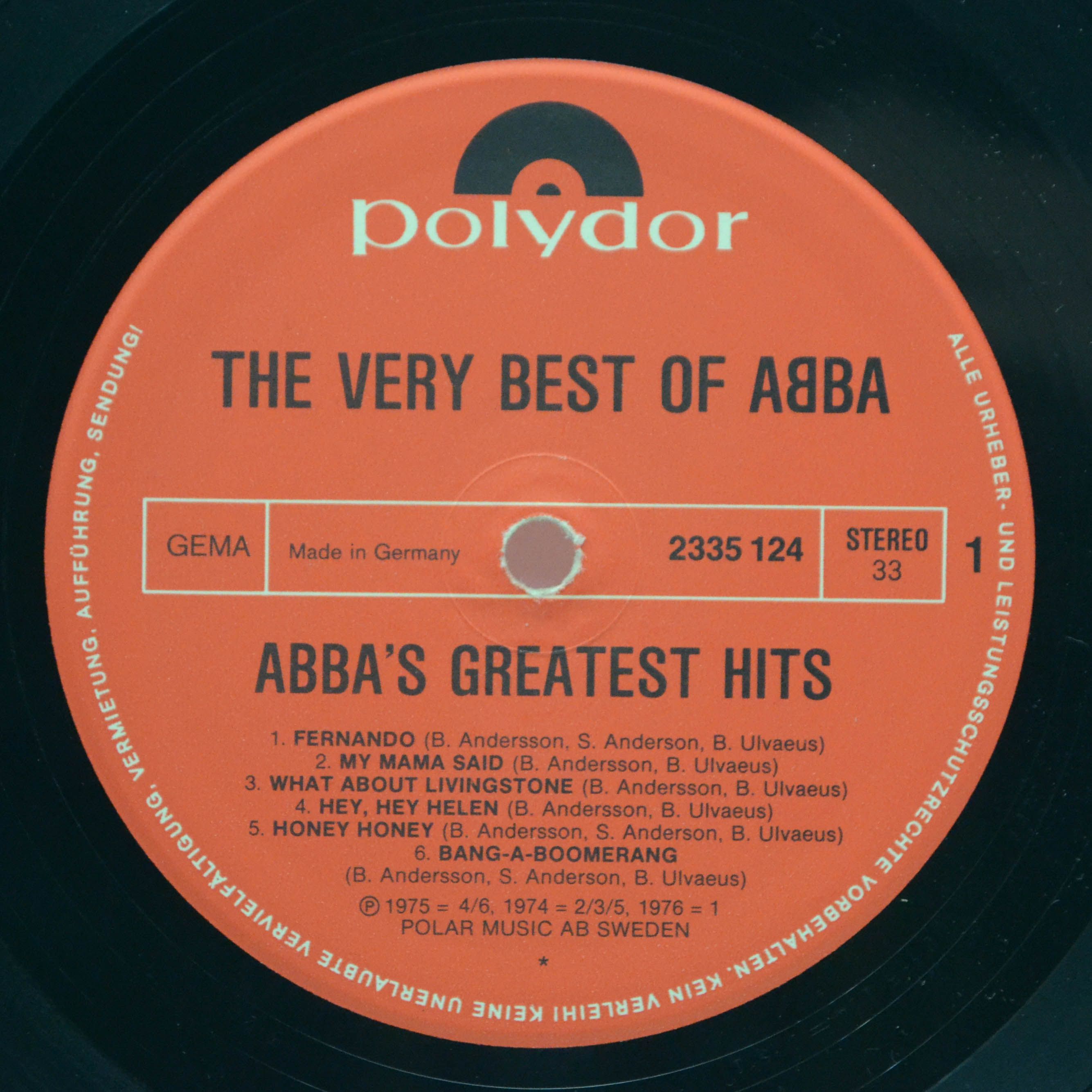 ABBA — The Very Best Of ABBA (ABBA's Greatest Hits) (2LP), 1976