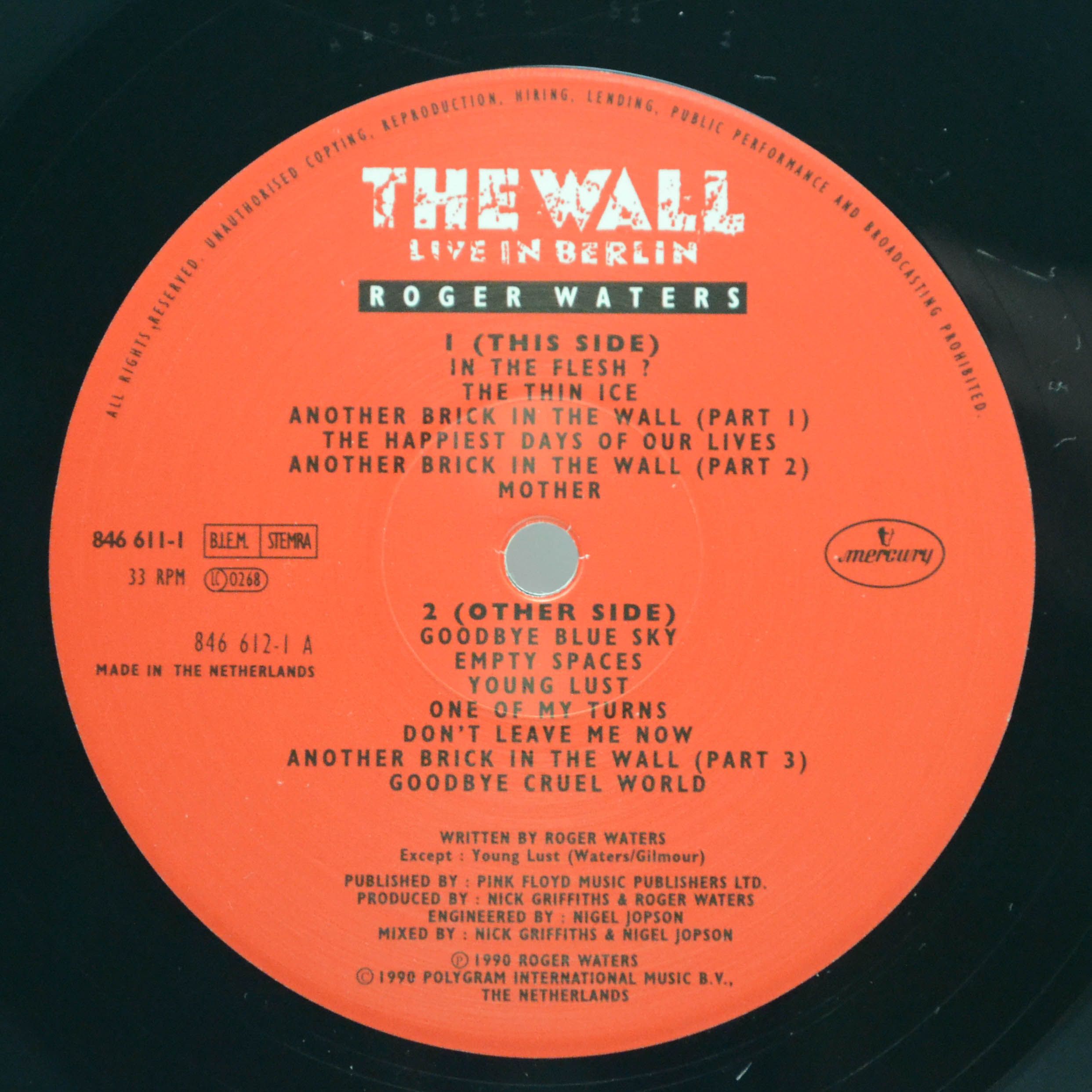 Roger Waters — The Wall (Live In Berlin) (2LP), 1990