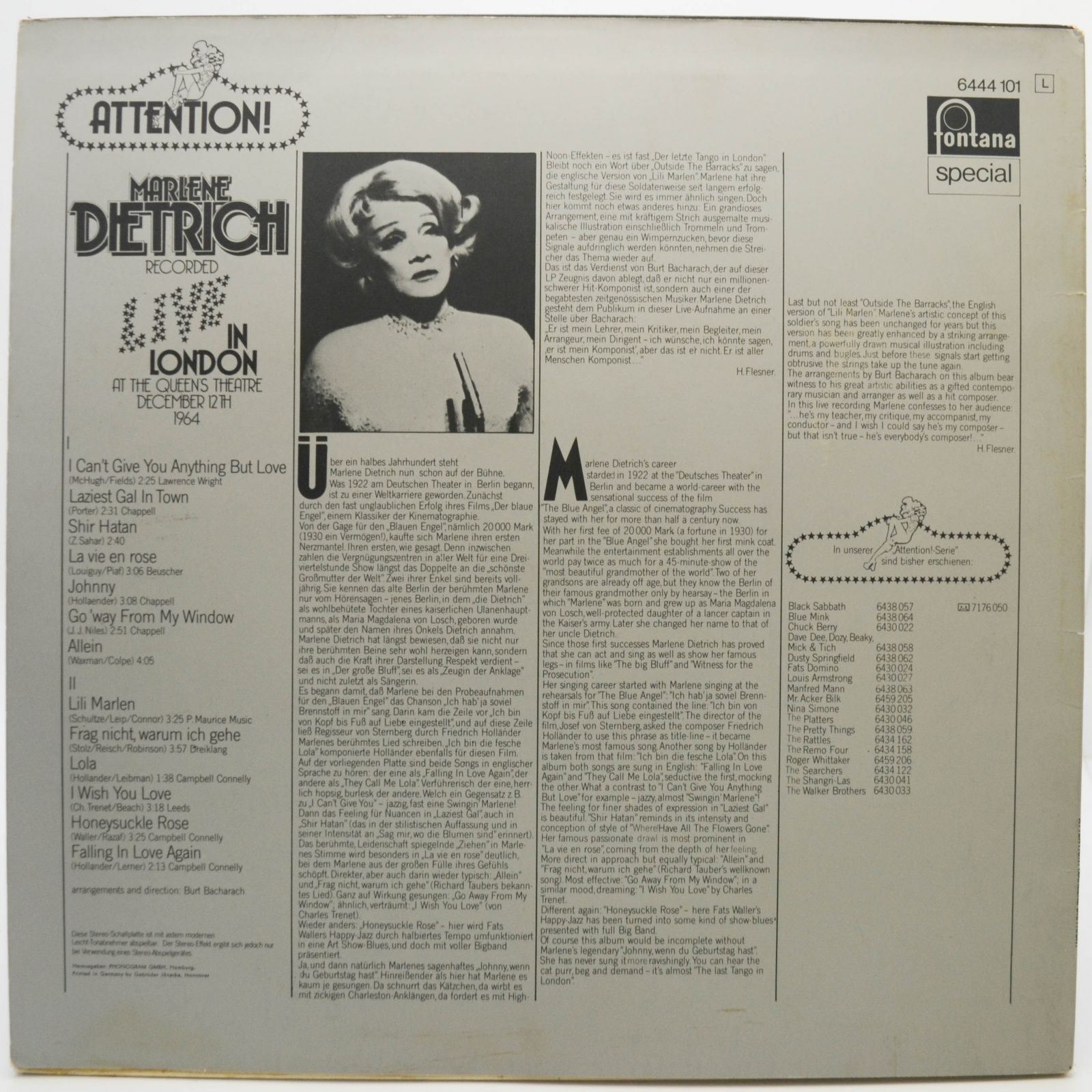 Marlene Dietrich — Attention! Marlene Dietrich!, 1982