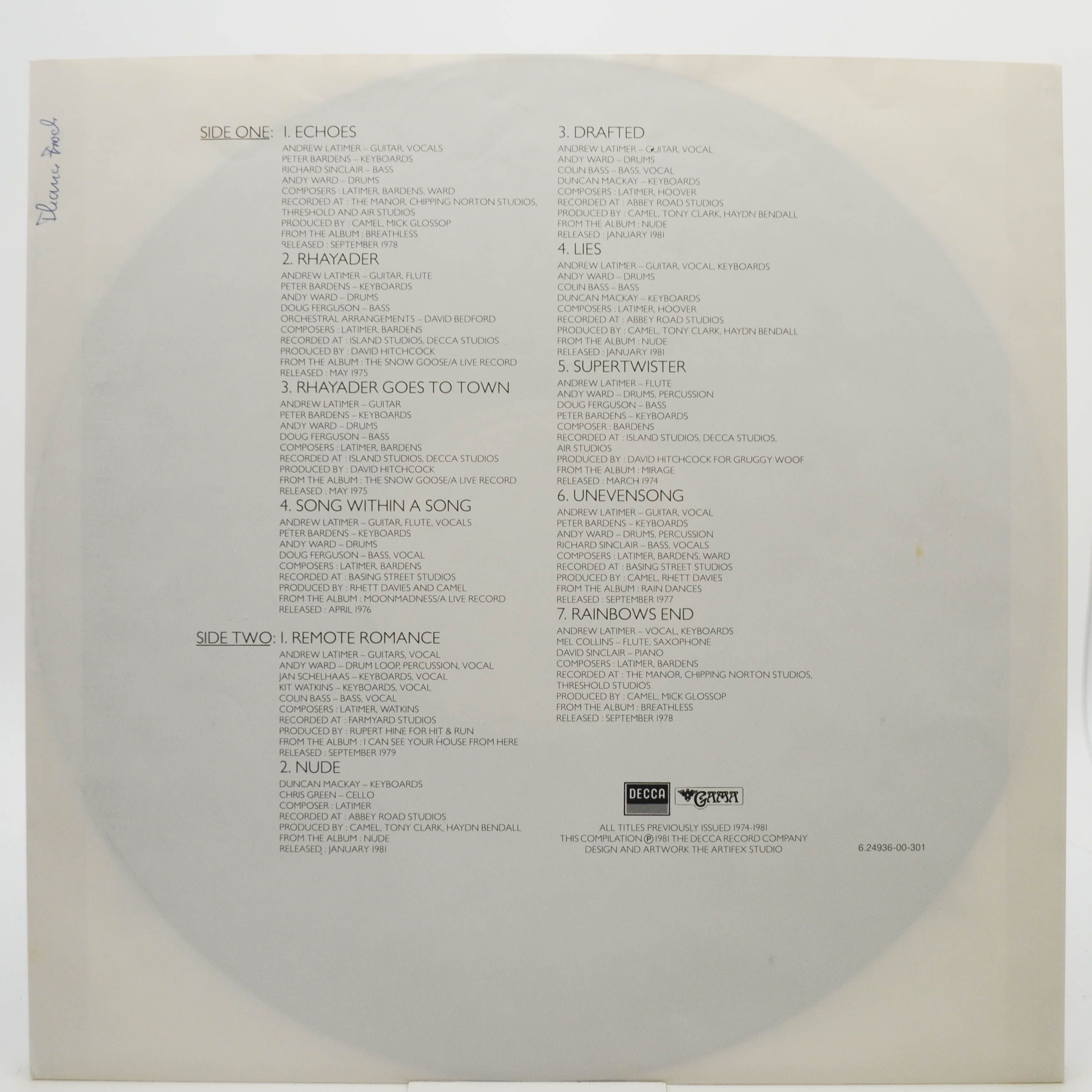 Camel — Chameleon The Best Of Camel, 1981