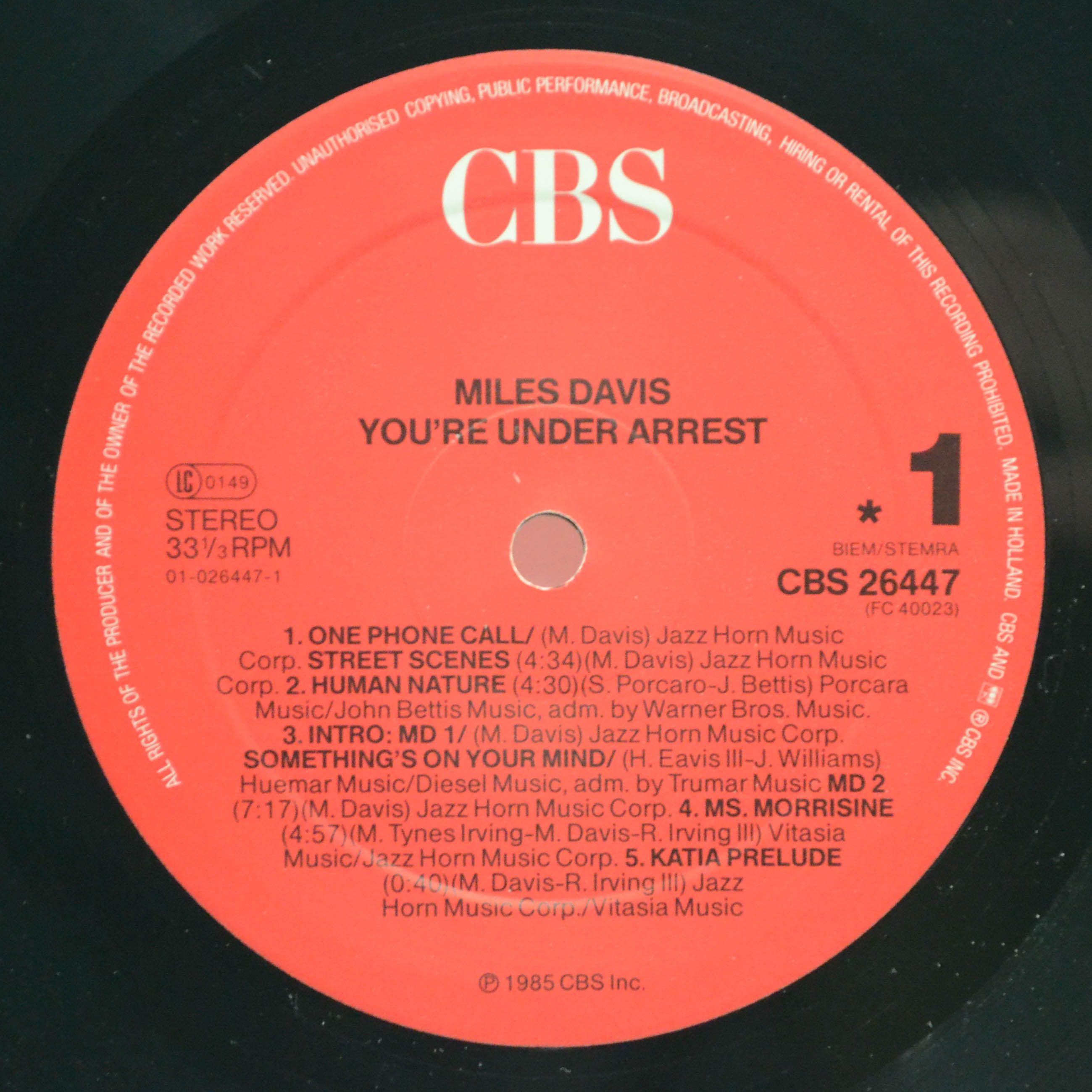 Miles Davis — You're Under Arrest, 1985