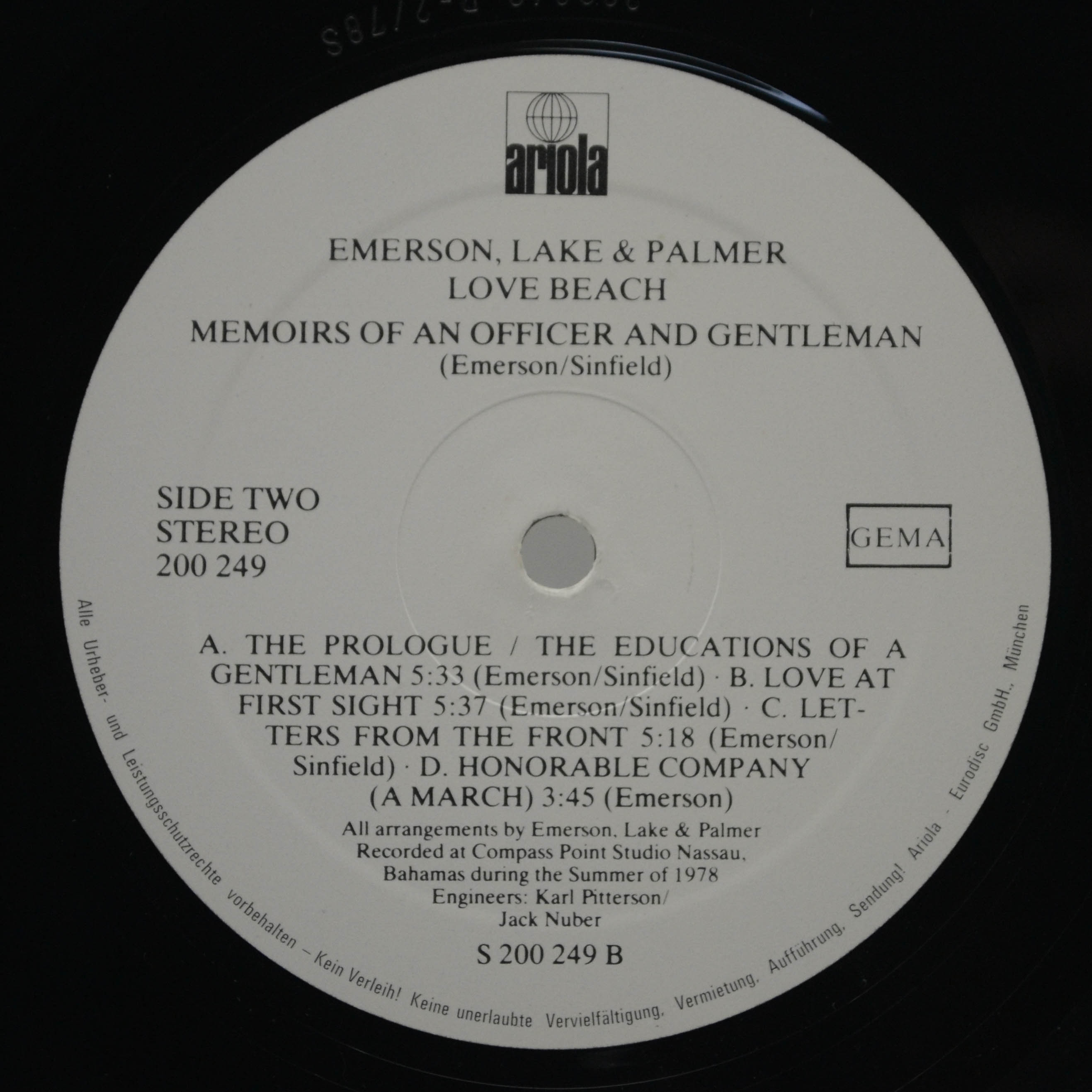 Emerson, Lake & Palmer — Love Beach, 1978