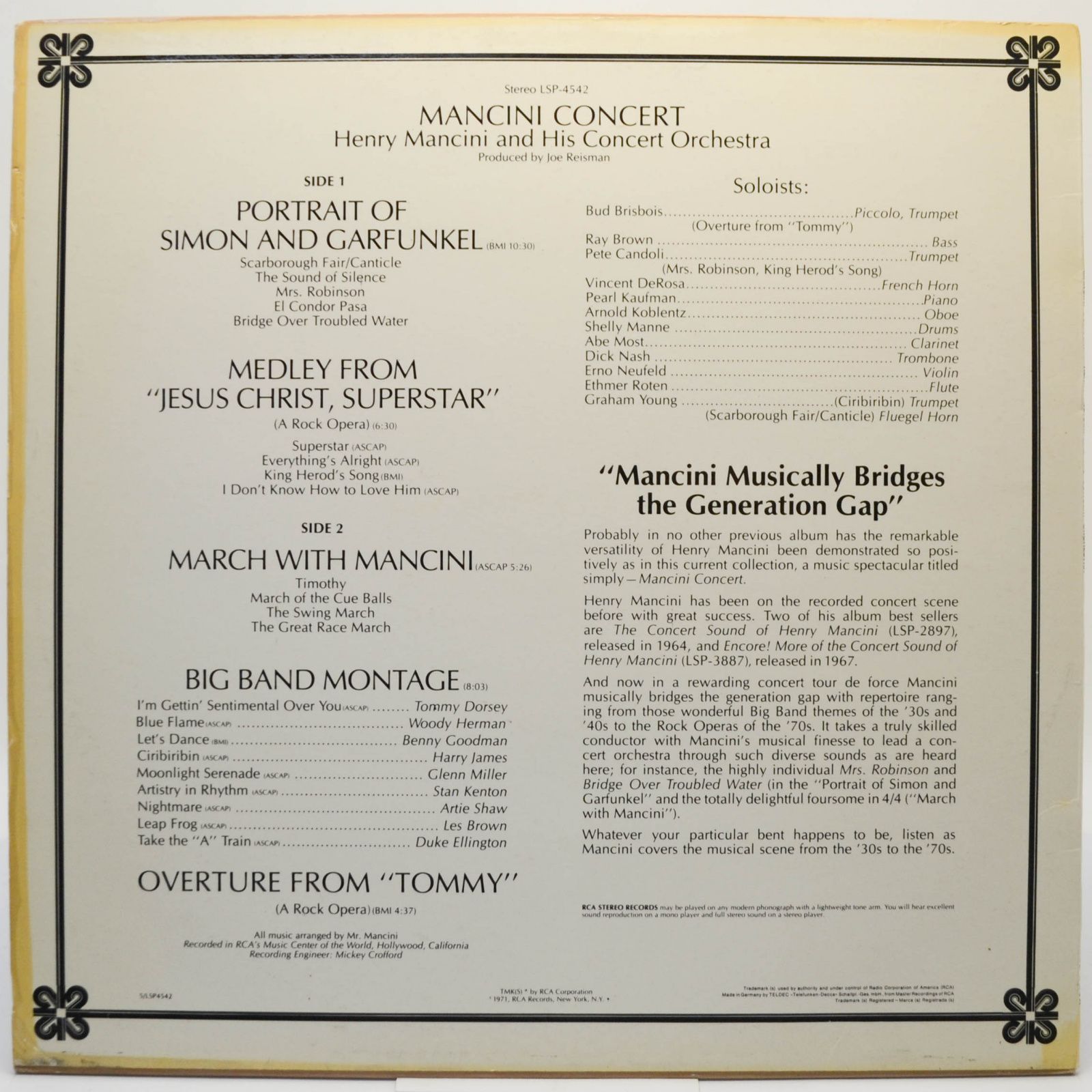 Henry Mancini — Mancini Concert, 1971