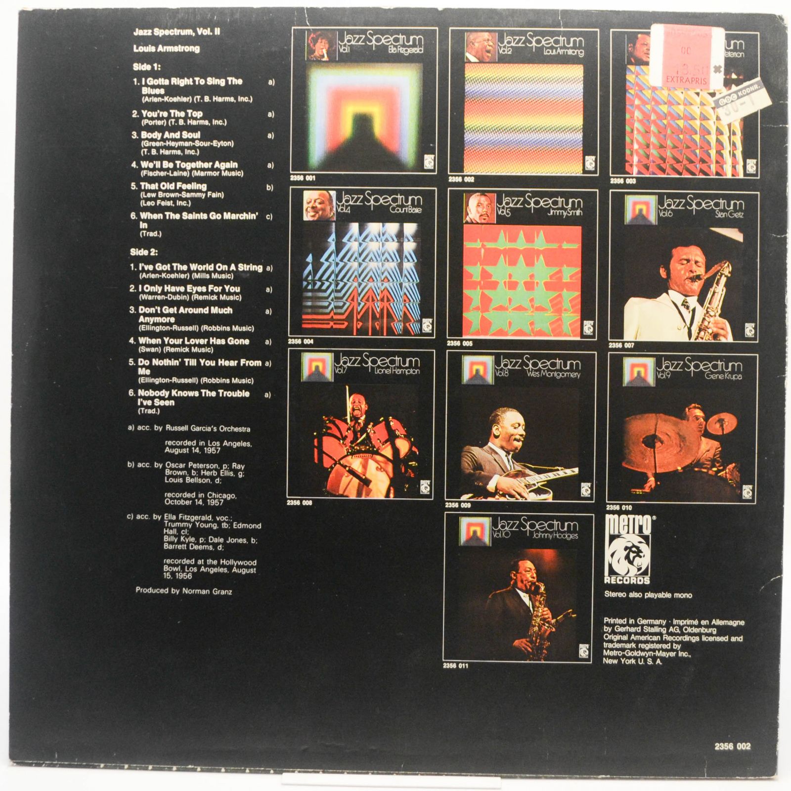 Louis Armstrong — Jazz Spectrum Vol. 2, 1971