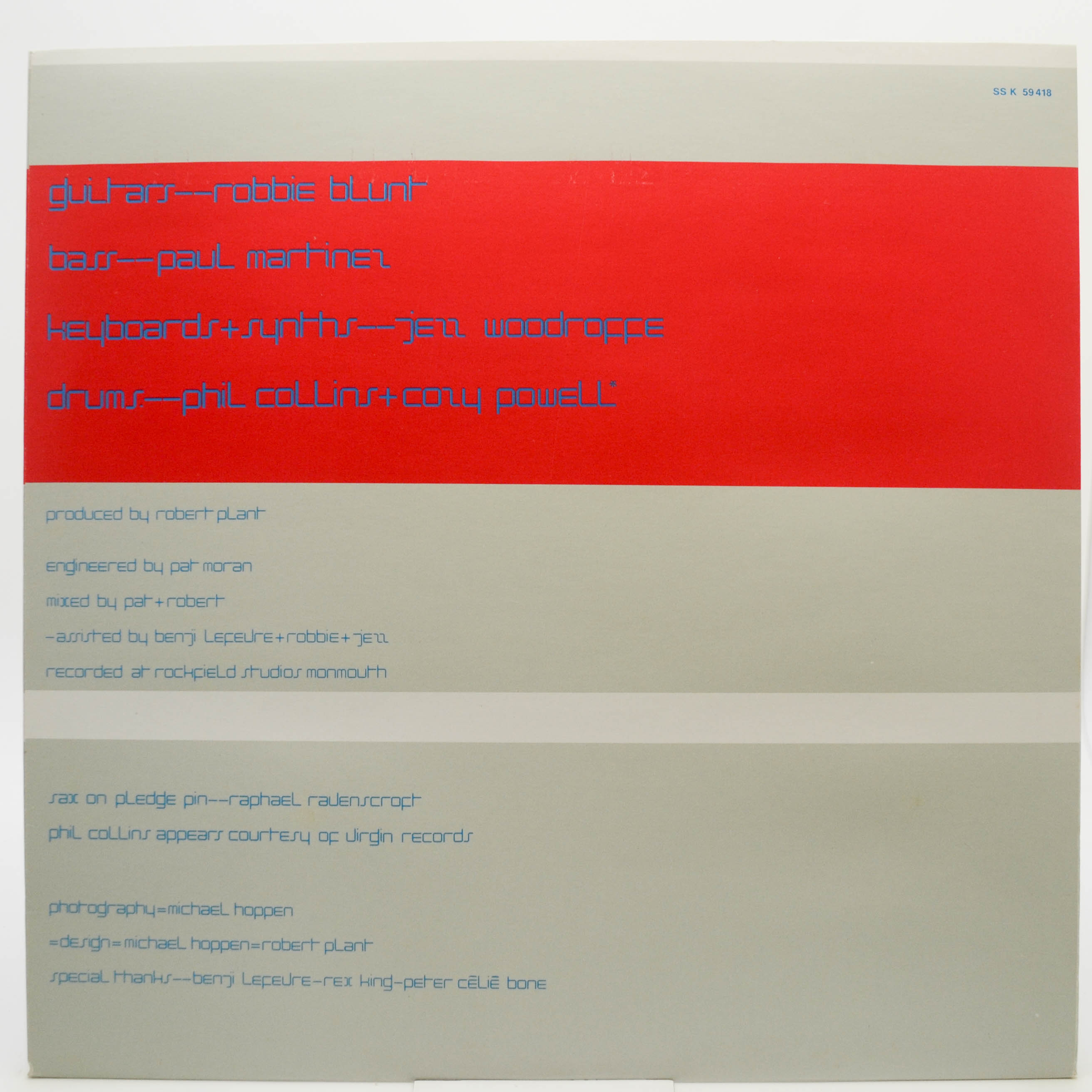 Robert Plant — Pictures At Eleven, 1982