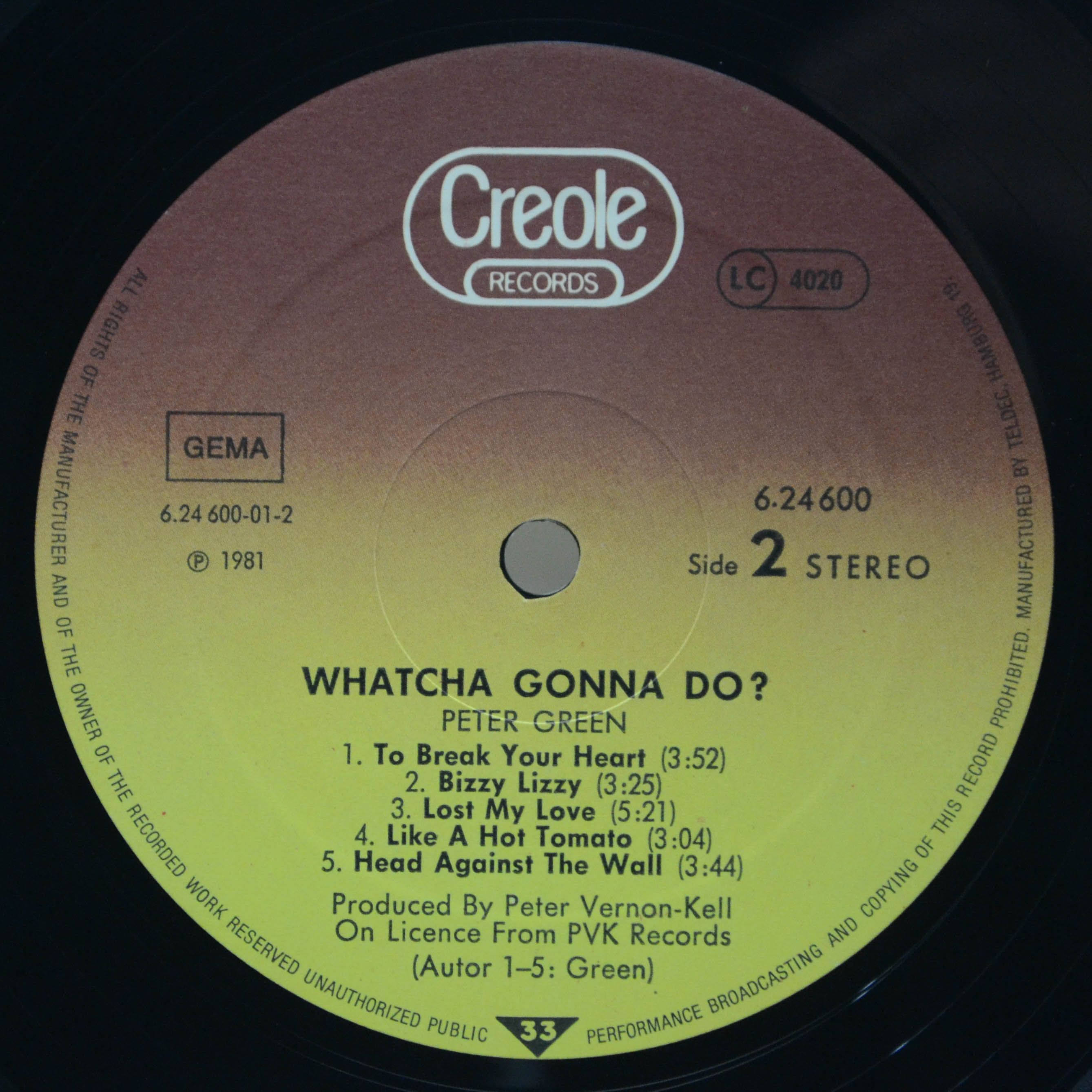 Peter Green — Whatcha Gonna Do?, 1981