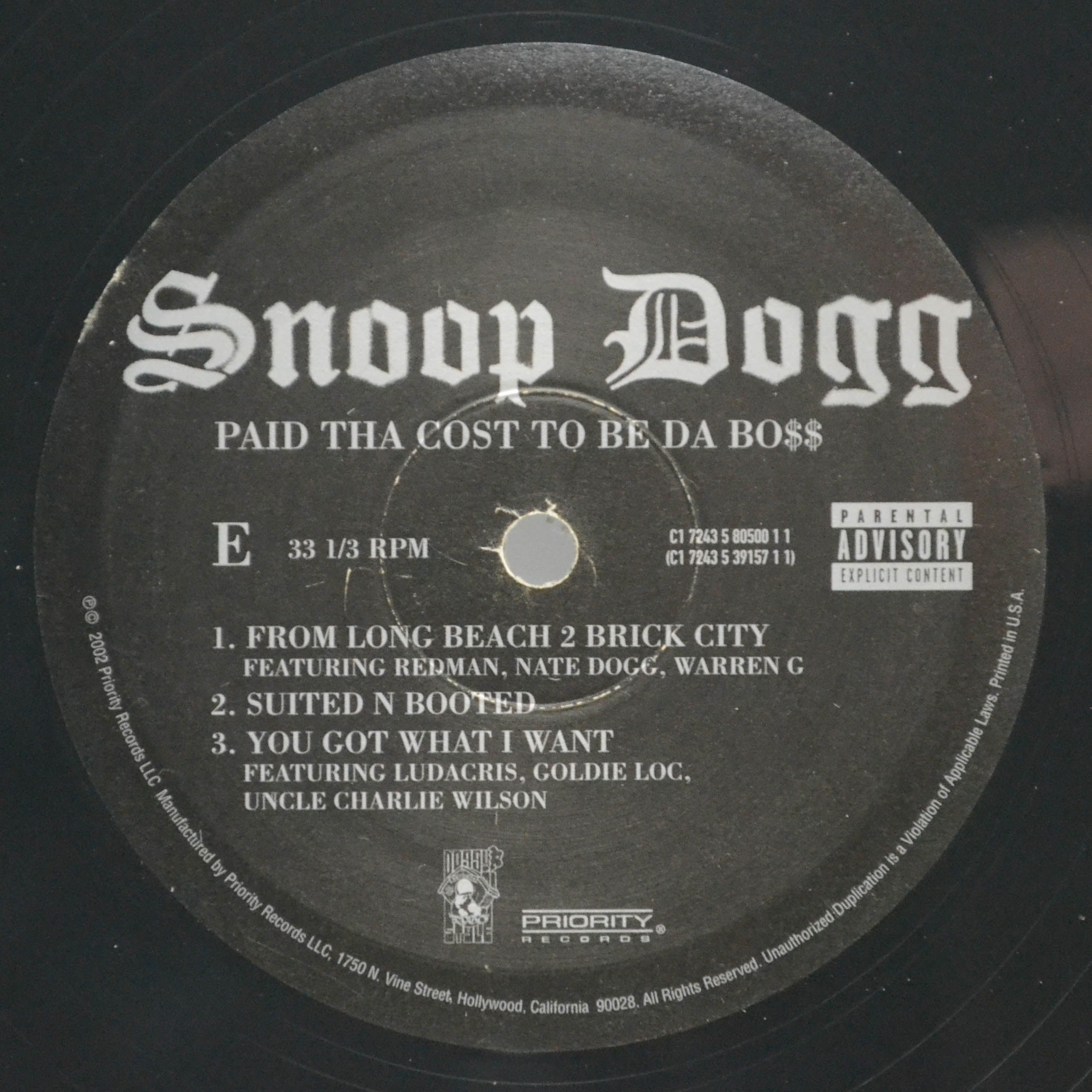 Snoop Dogg — Paid Tha Cost To Be Da Bo$$ (3LP, 1-st, USA), 2002