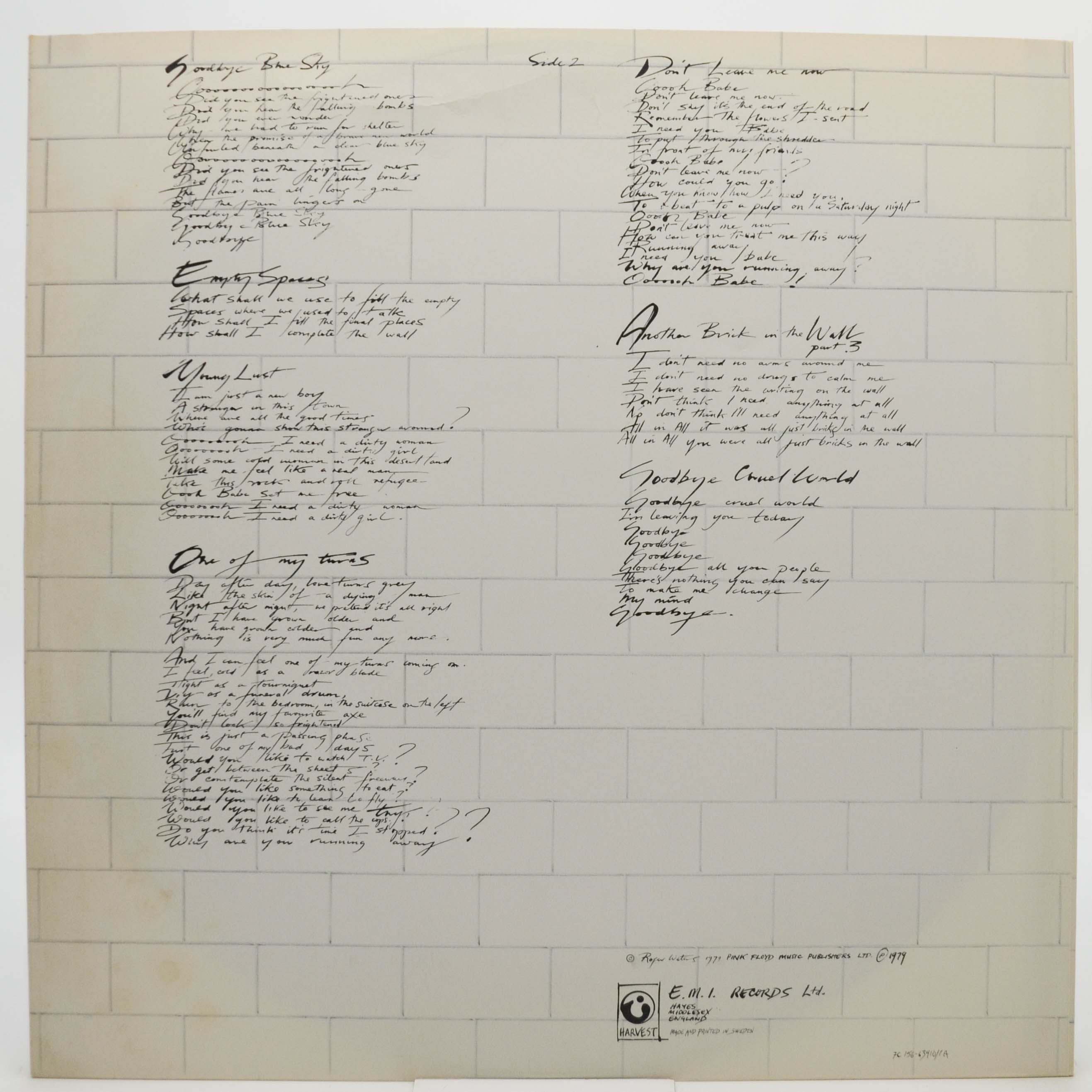 Pink Floyd — The Wall (2LP), 1979