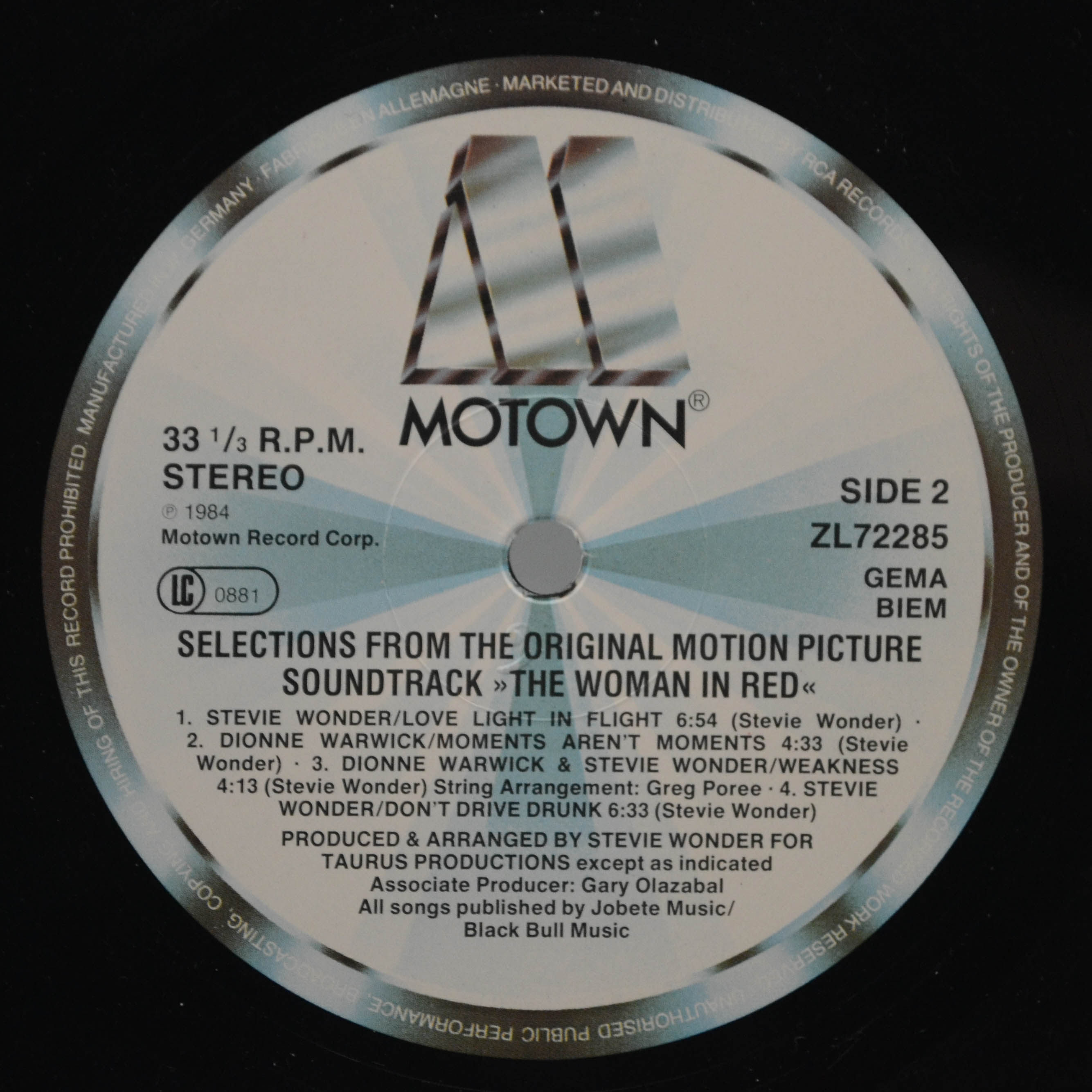 Stevie Wonder — The Woman In Red (Original Motion Picture Soundtrack), 1984