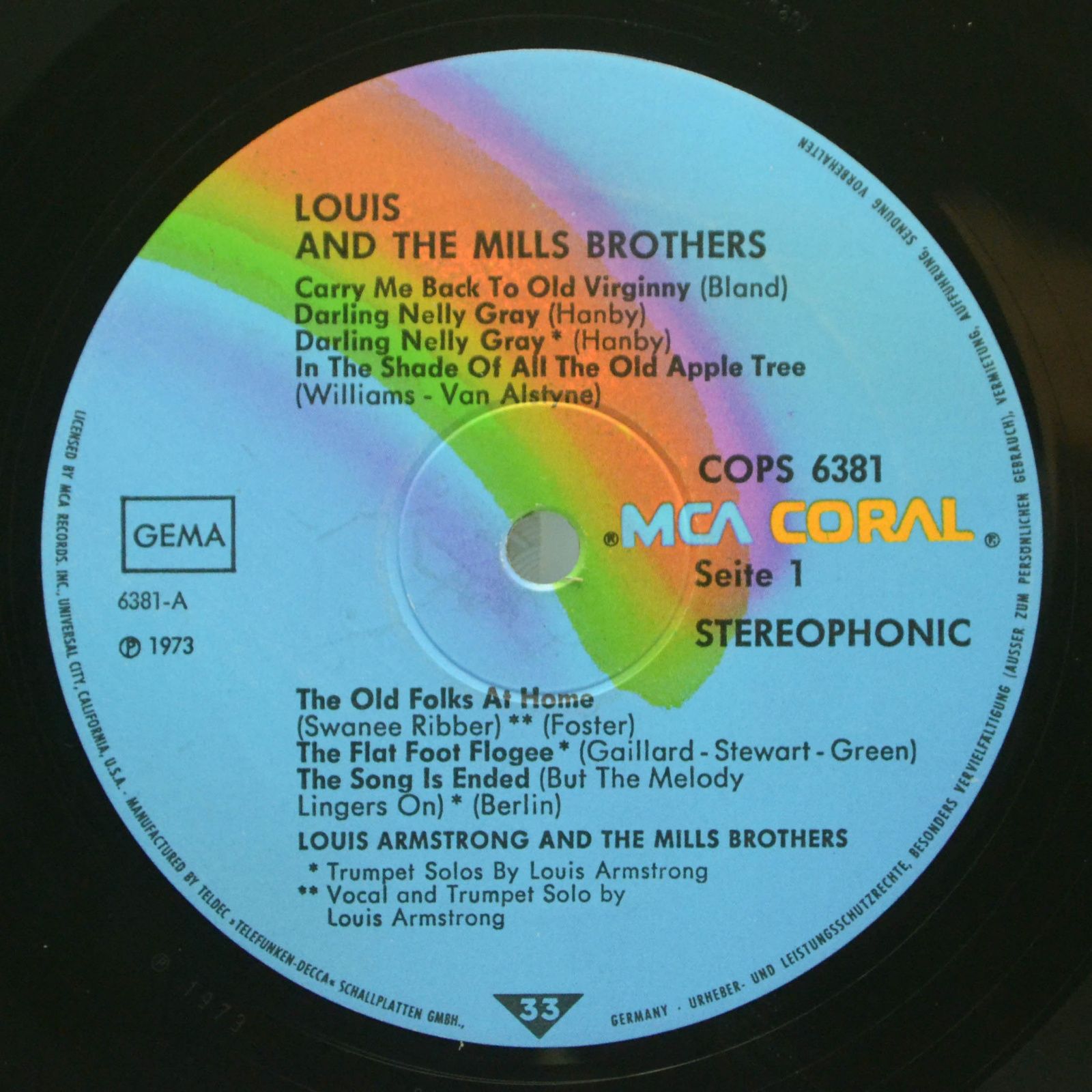 Louis And The Mills Brothers — Louis And The Mills Brothers, 1973