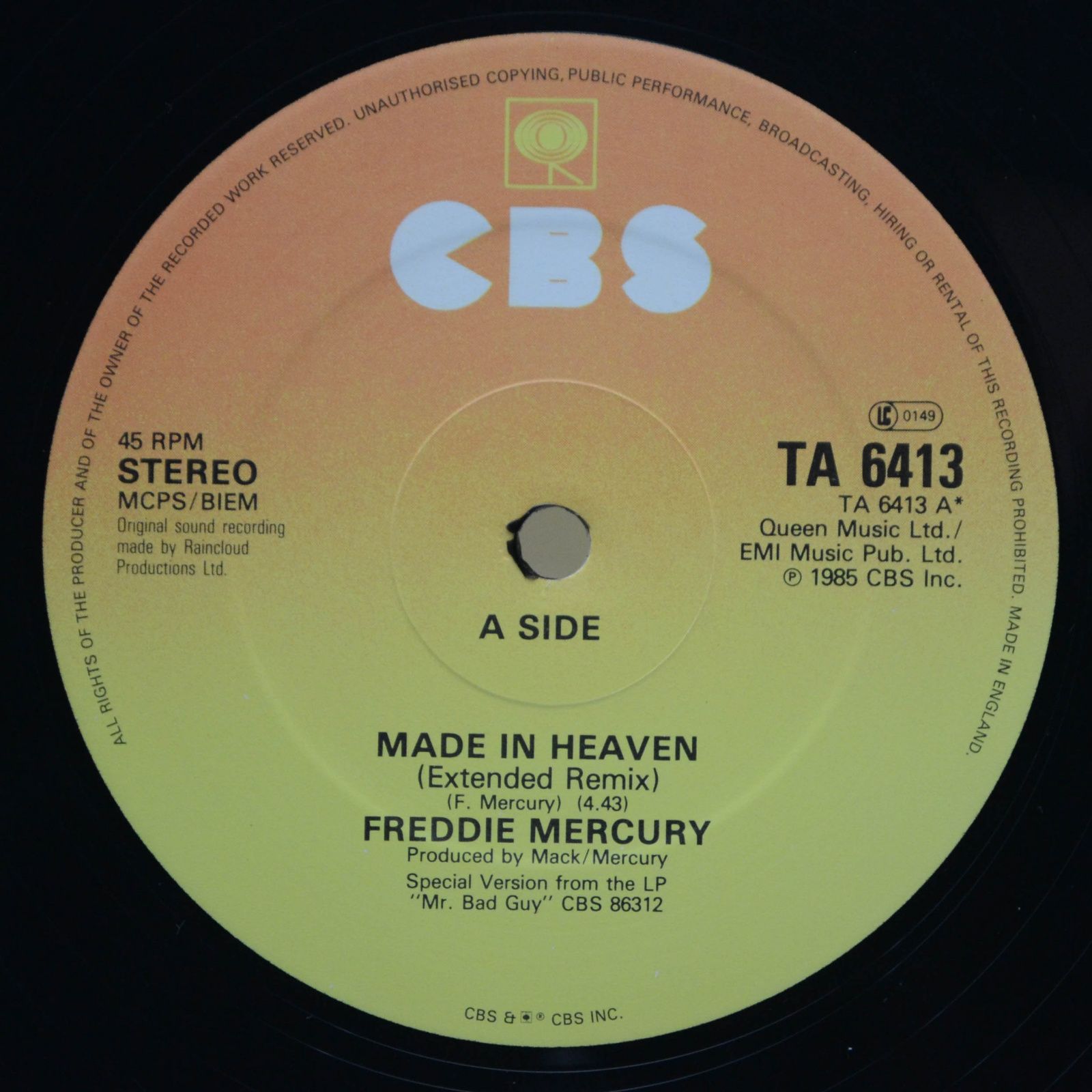 Freddie Mercury — Made In Heaven (UK), 1985