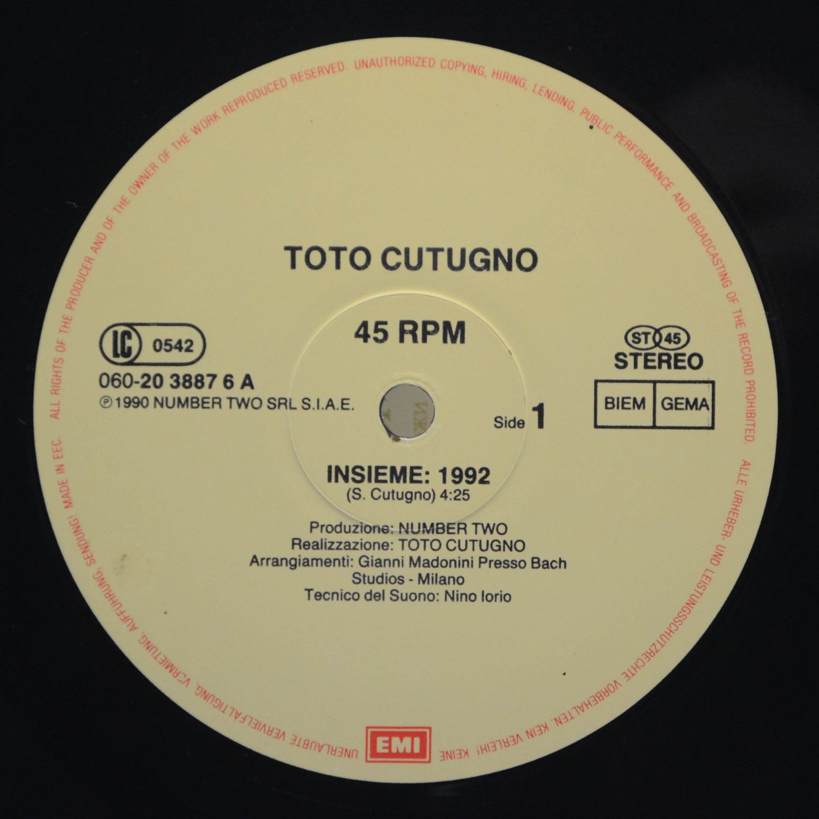 Toto Cutugno — Insieme: 1992, 1990