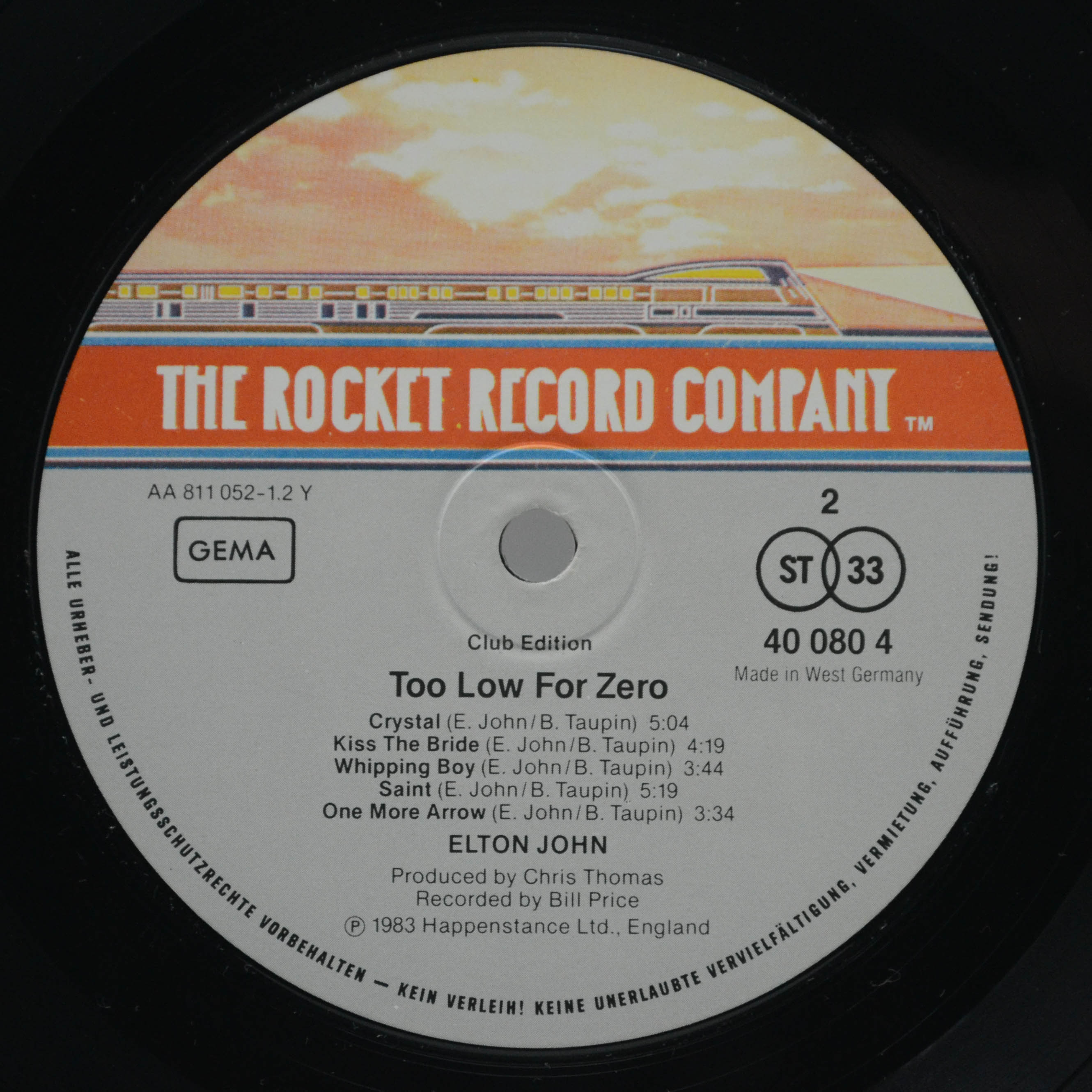 Elton John — Too Low For Zero, 1983