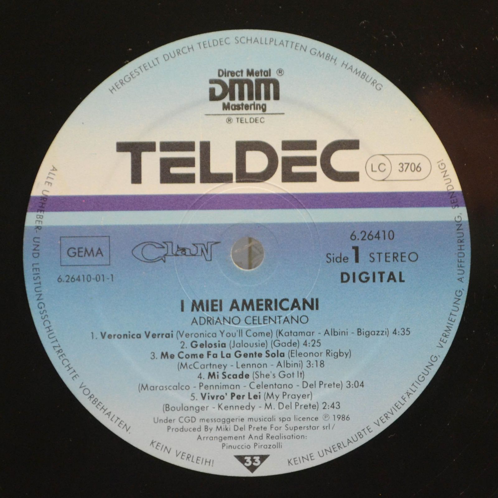 Adriano Celentano — I Miei Americani, 1986