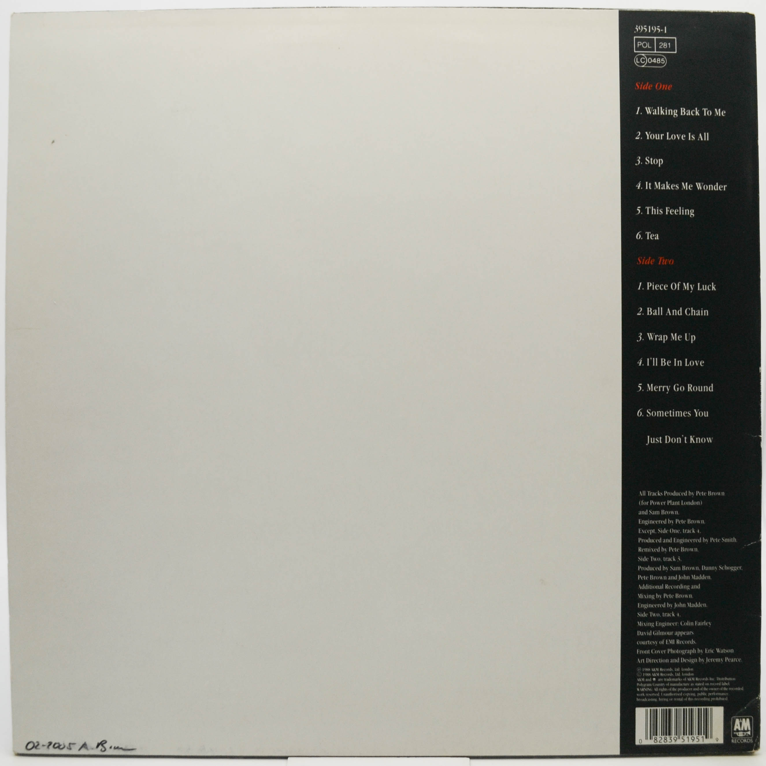 Sam Brown — Stop!, 1988