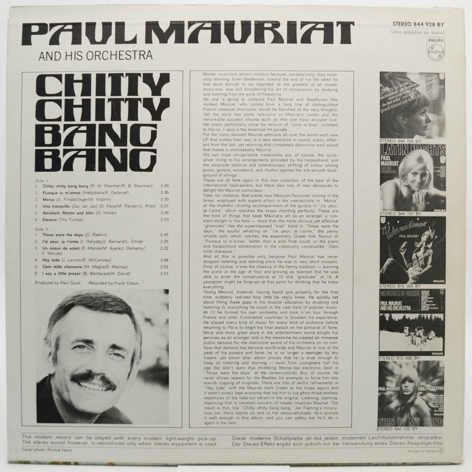 Paul Mauriat And His Orchestra — Chitty Chitty Bang Bang, 1969