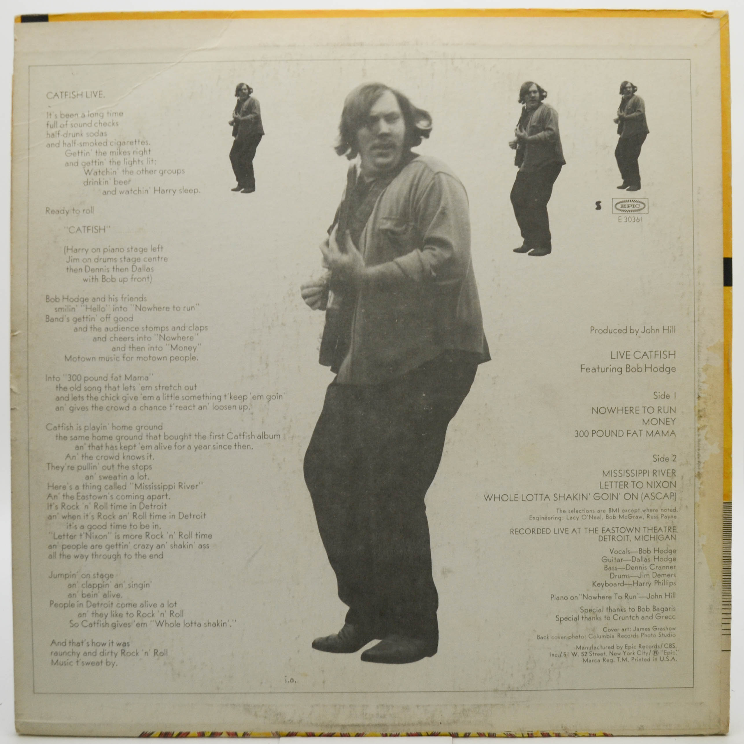 Catfish Featuring Bob Hodge — Live Catfish (1-st, USA), 1970