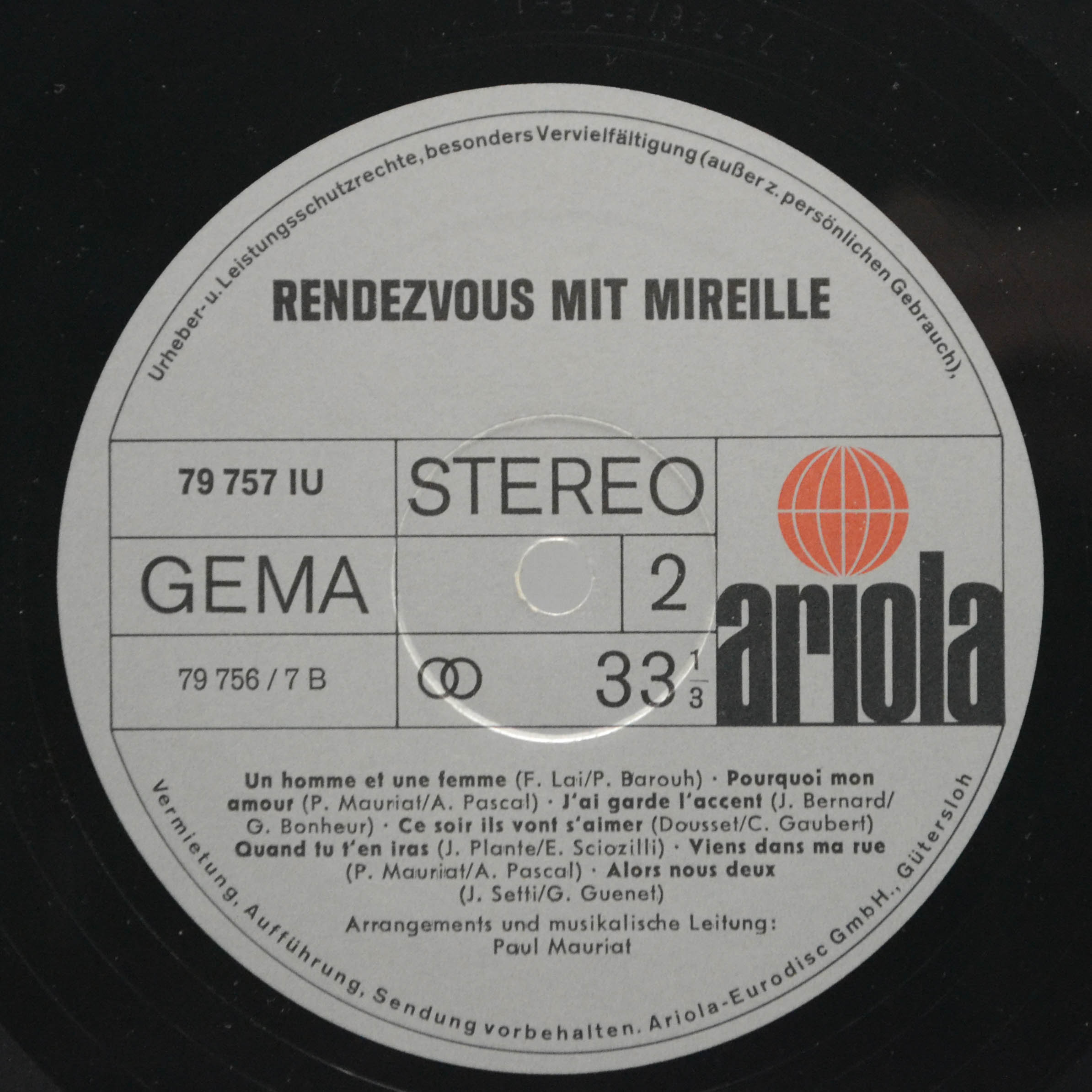 Виниловая пластинка Mireille Mathieu — Rendezvous Mit Mireille, 1969