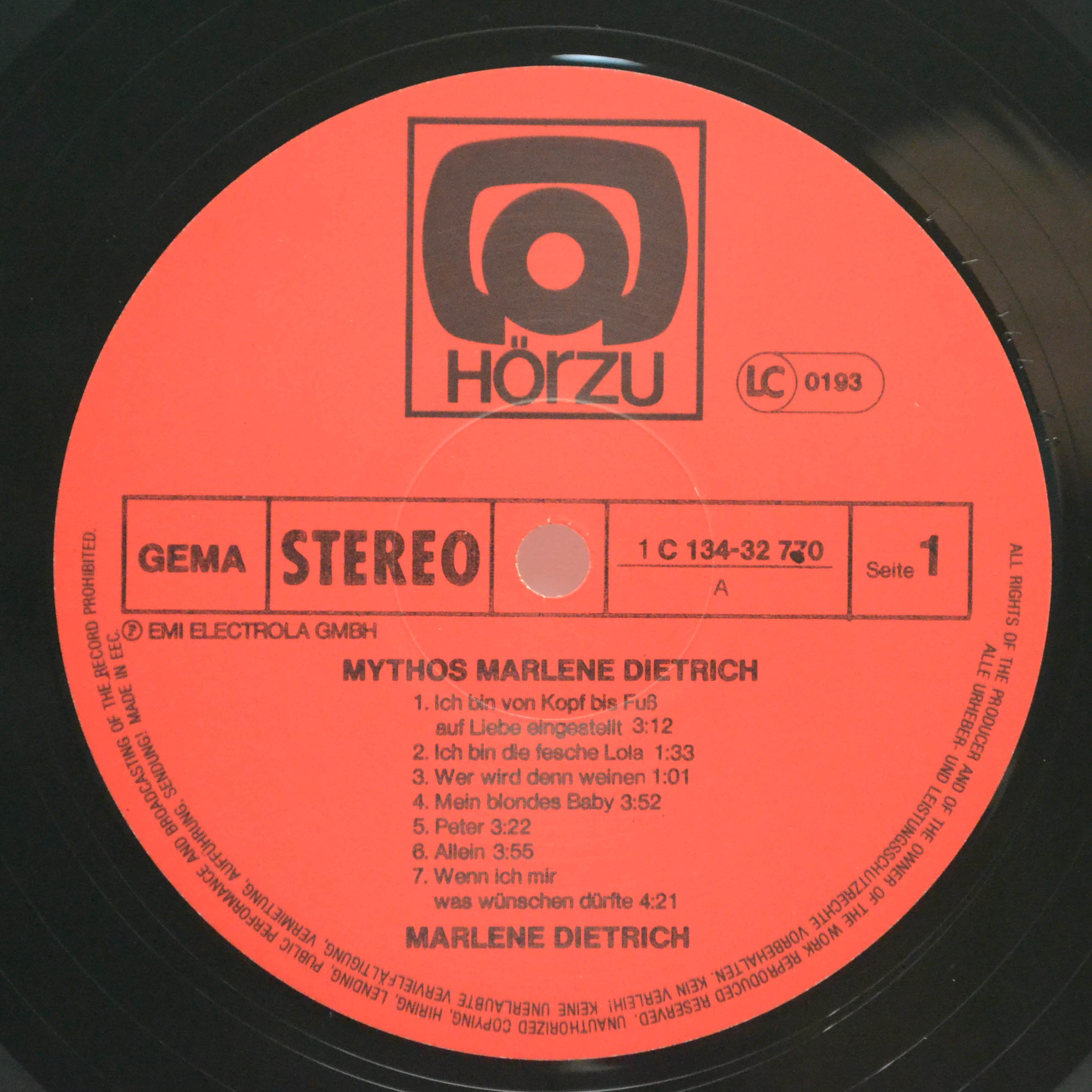 Marlene Dietrich — Mythos Marlene Dietrich (2LP), 1978