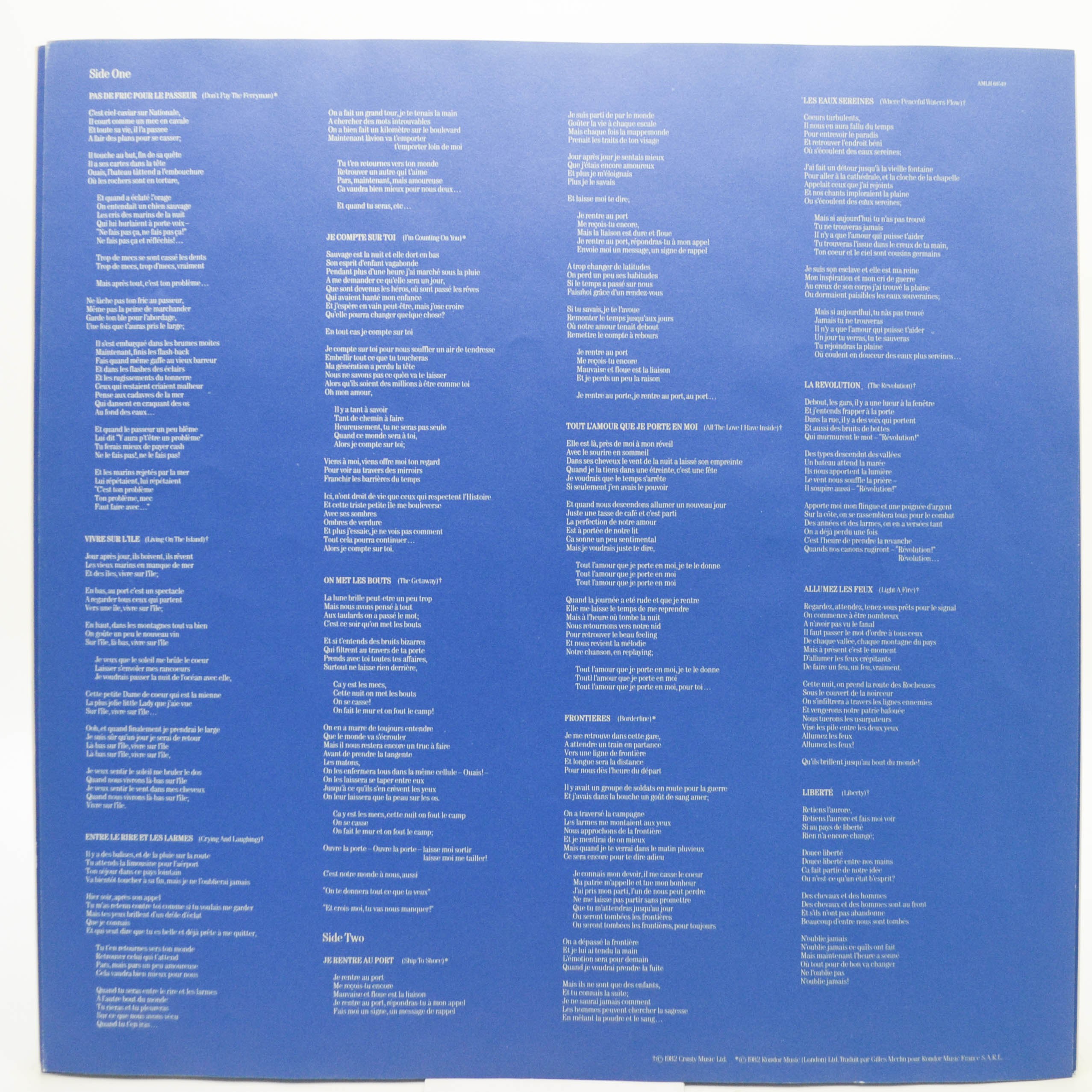 Chris de Burgh — The Getaway, 1982