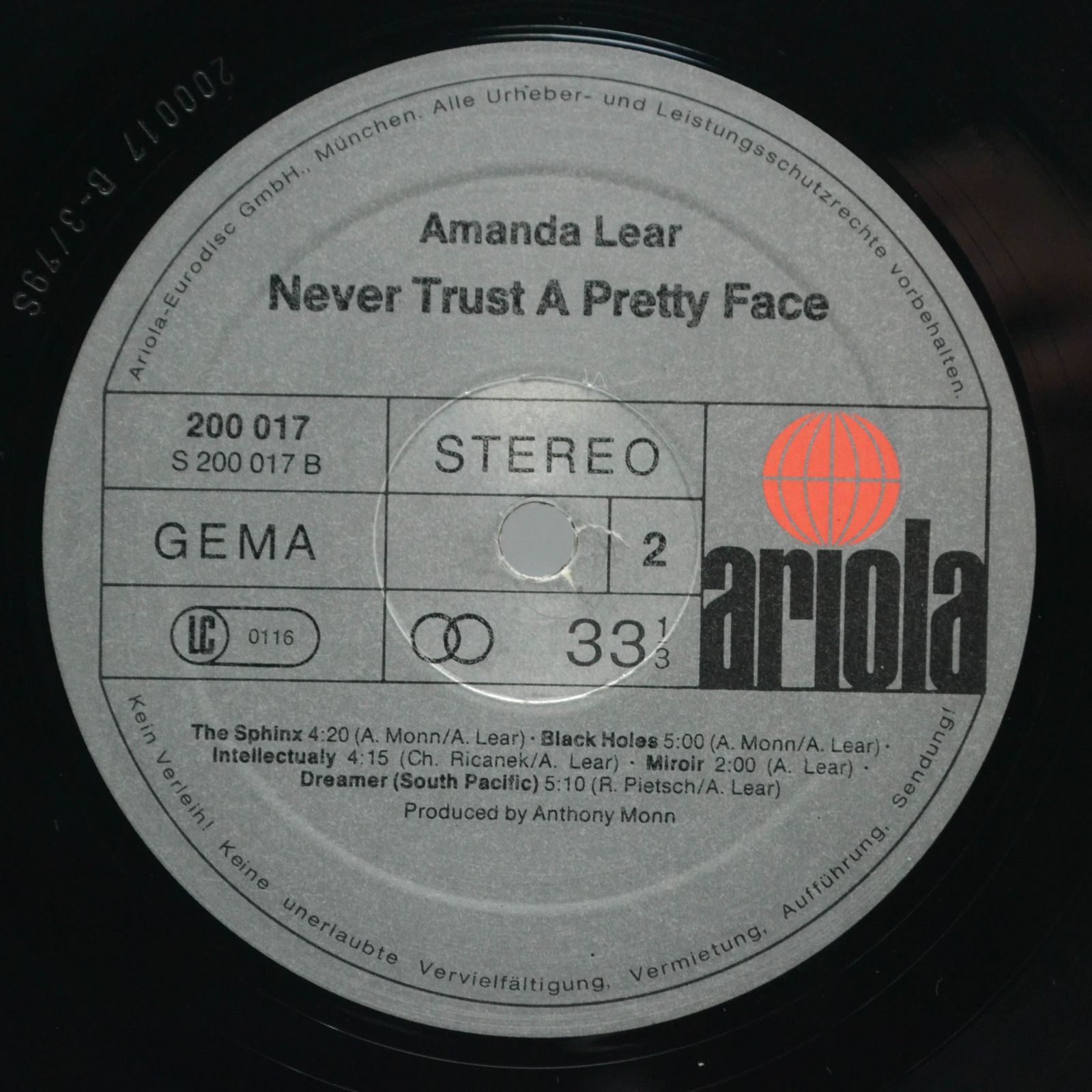 Amanda Lear — Never Trust A Pretty Face (poster), 1979