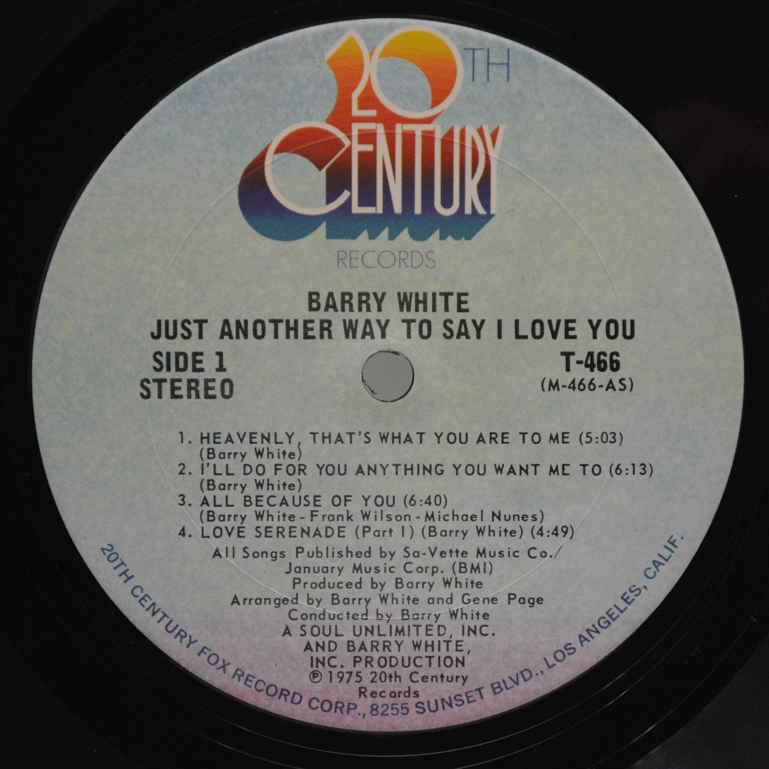 Barry White — Just Another Way To Say I Love You (1-st, USA), 1975